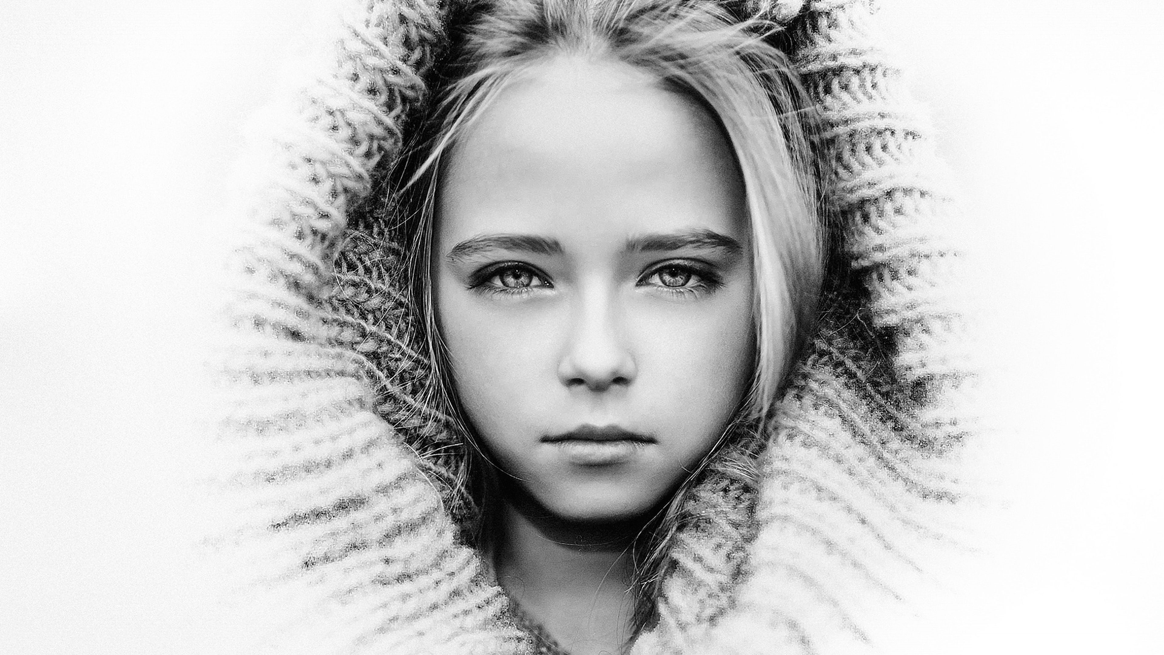 Cute Girl White Face Wallpaper