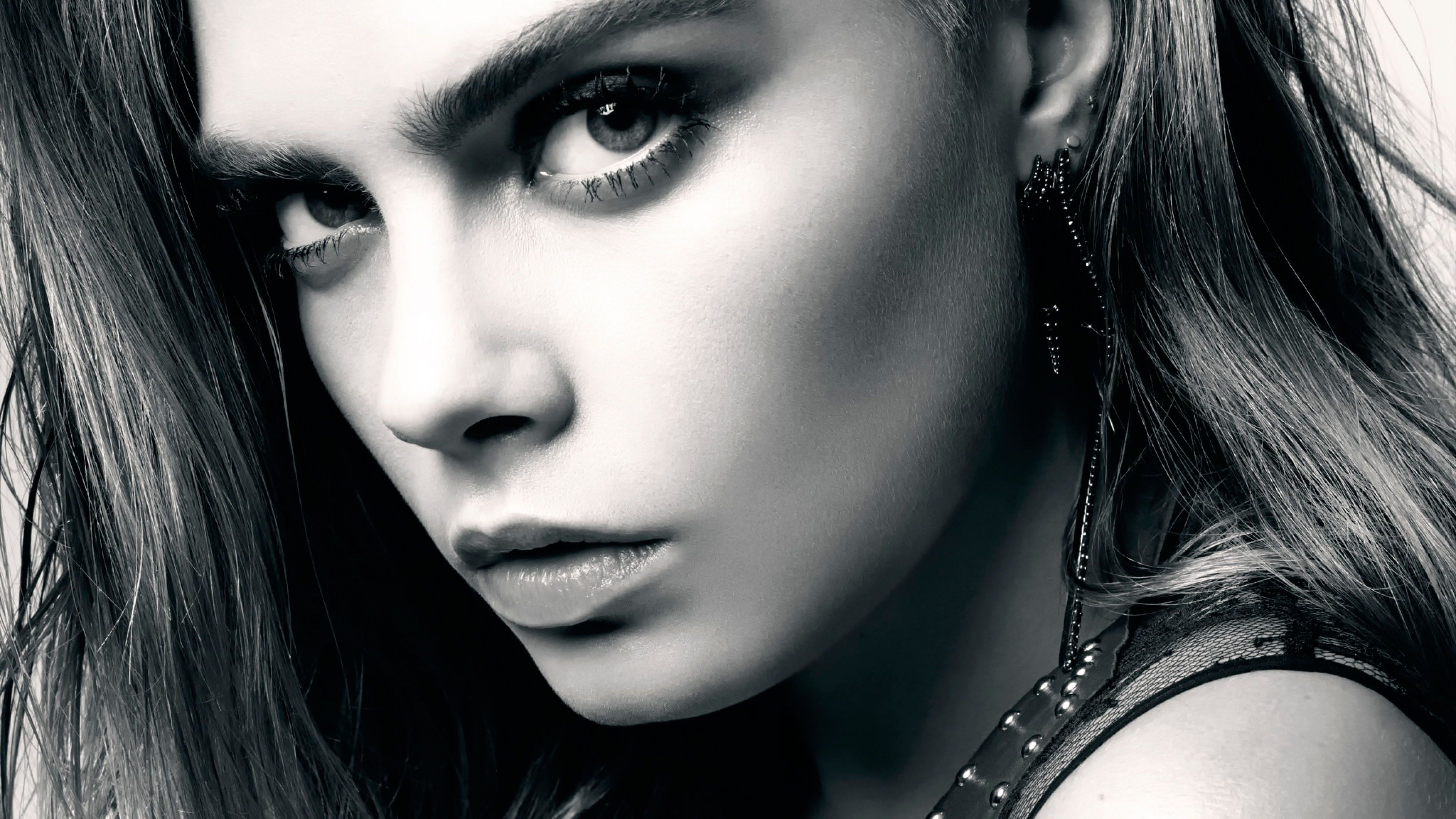 Wallpaper 4k Cara Delevingne Close Monochrome 4k Wallpaper, Black And White Wallpaper, Cara Delevingne Wallpaper, Celebrities Wallpaper, Eyes Wallpaper, Girls Wallpaper, Monochrome Wallpaper