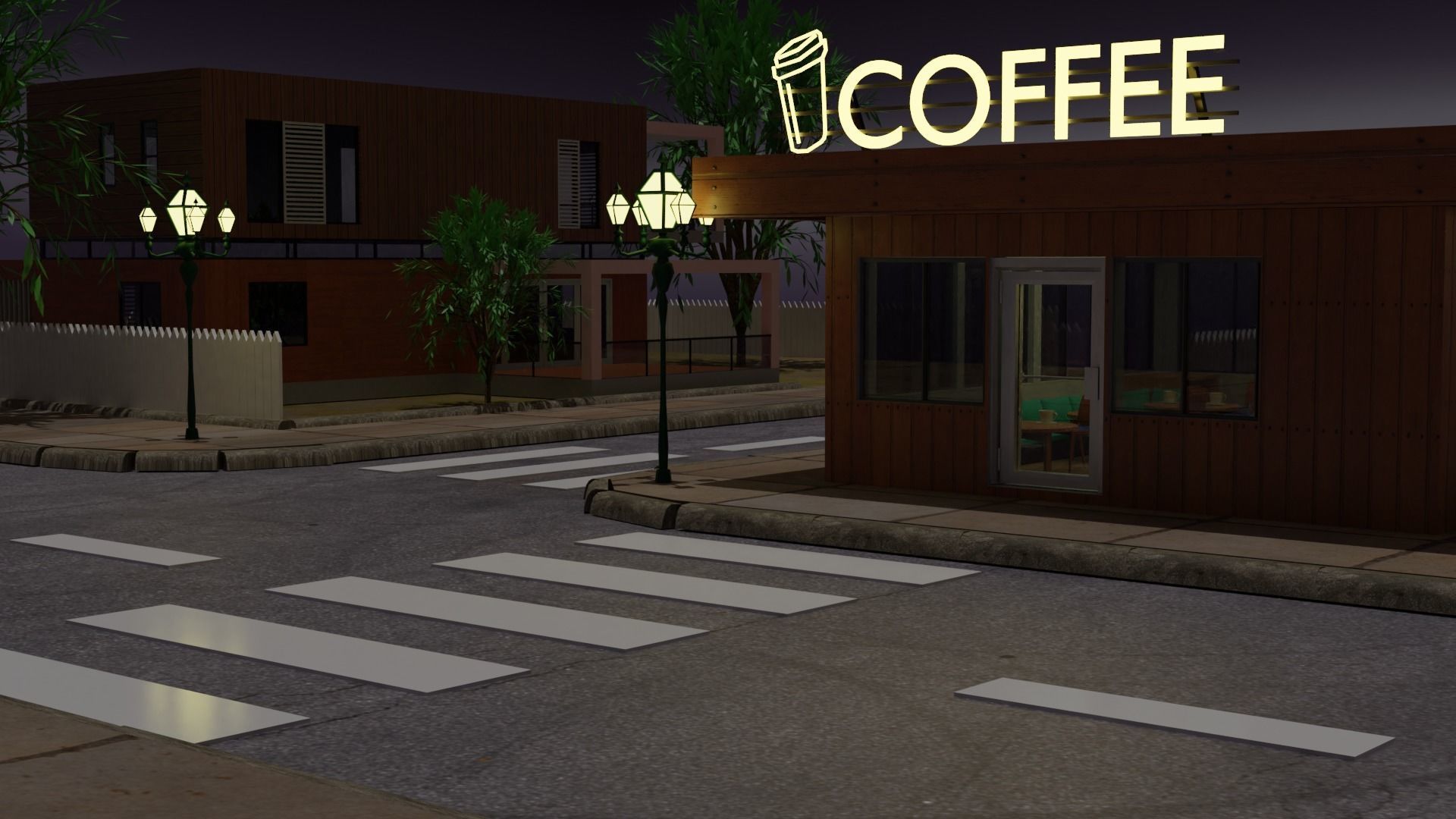 Lofi coffee shop 3D asset
