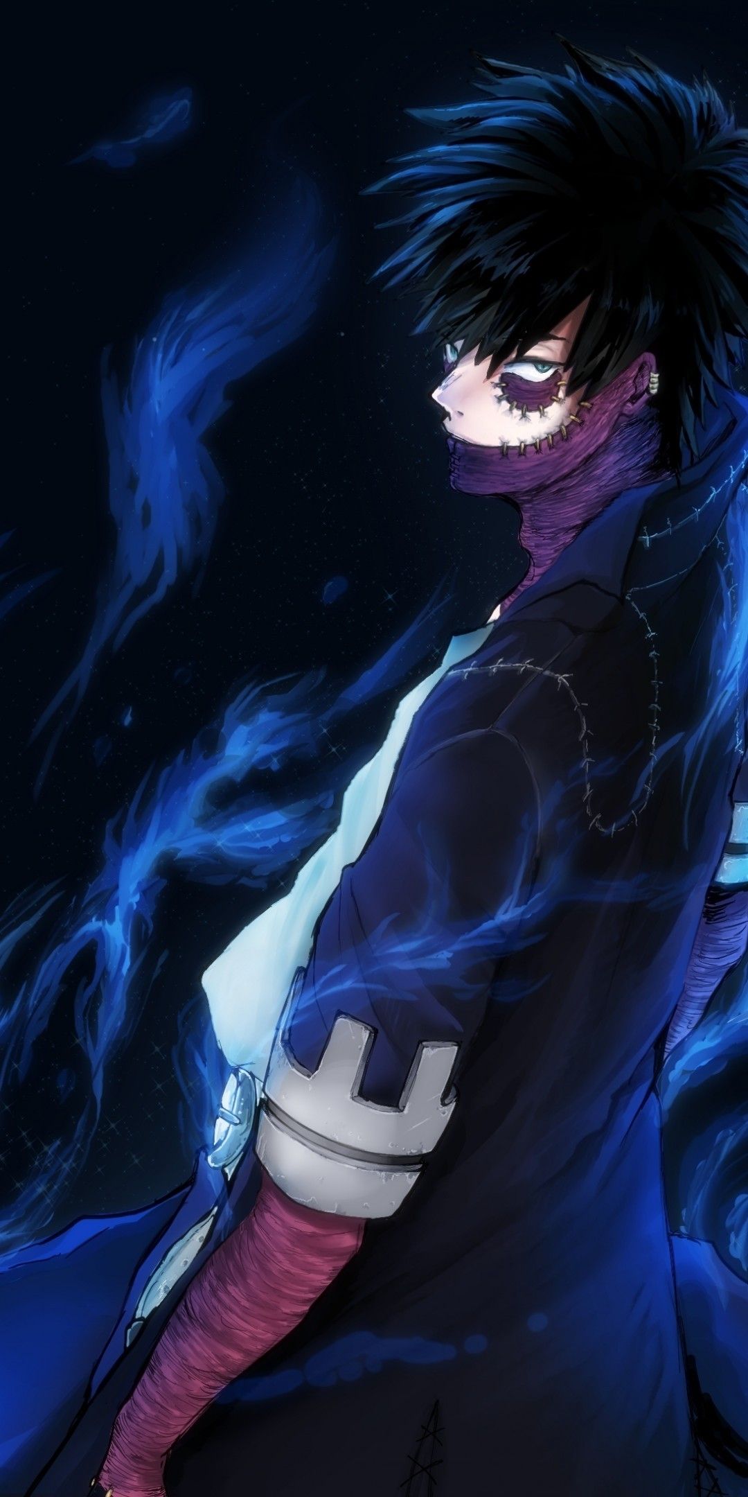 Download 1080x2160 Dabi, Boku No Hero Academia, Black Hair, Magic Wallpaper for Huawei Mate 10