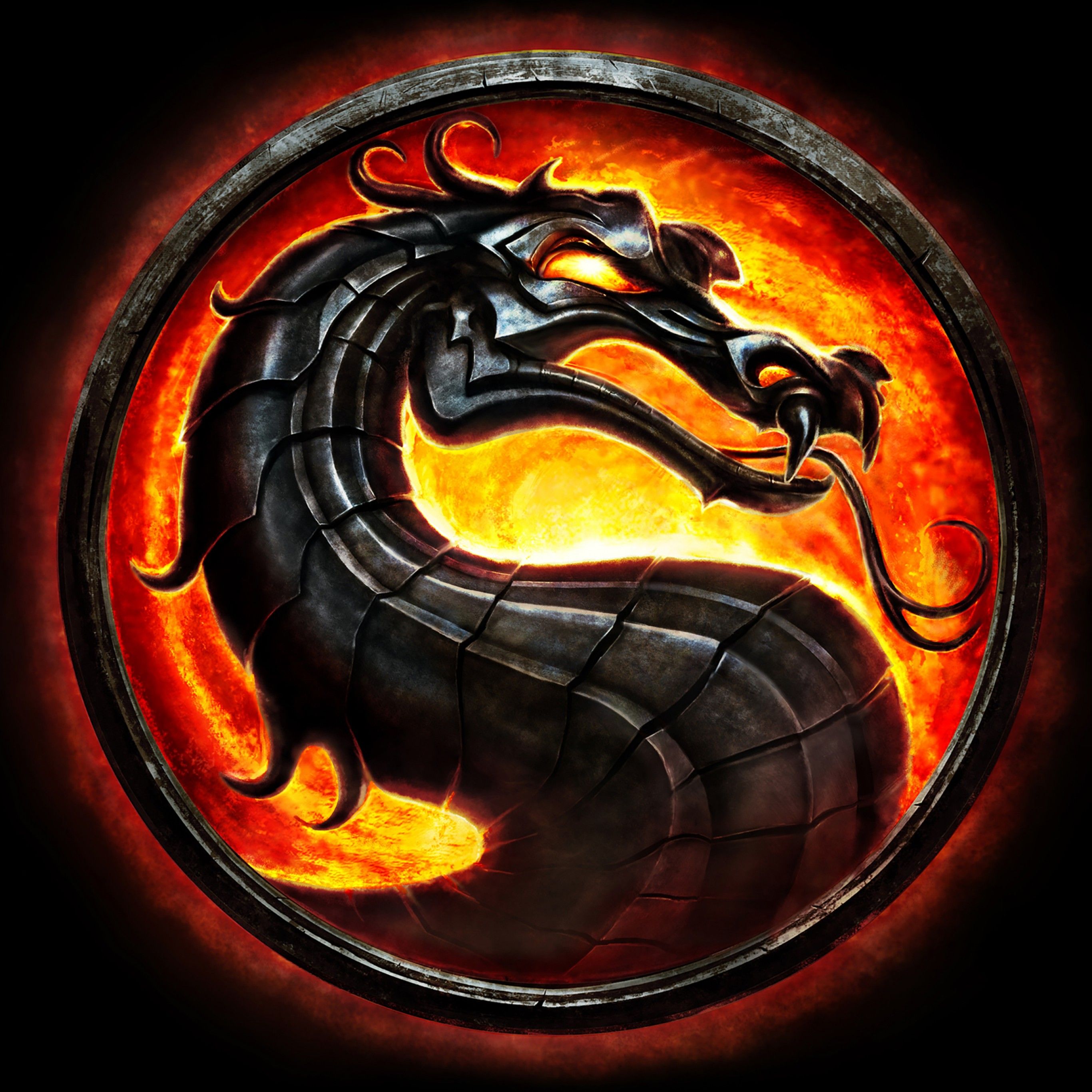 Mortal Kombat 4K Wallpaper, Dragon, Black background, Graphics CGI