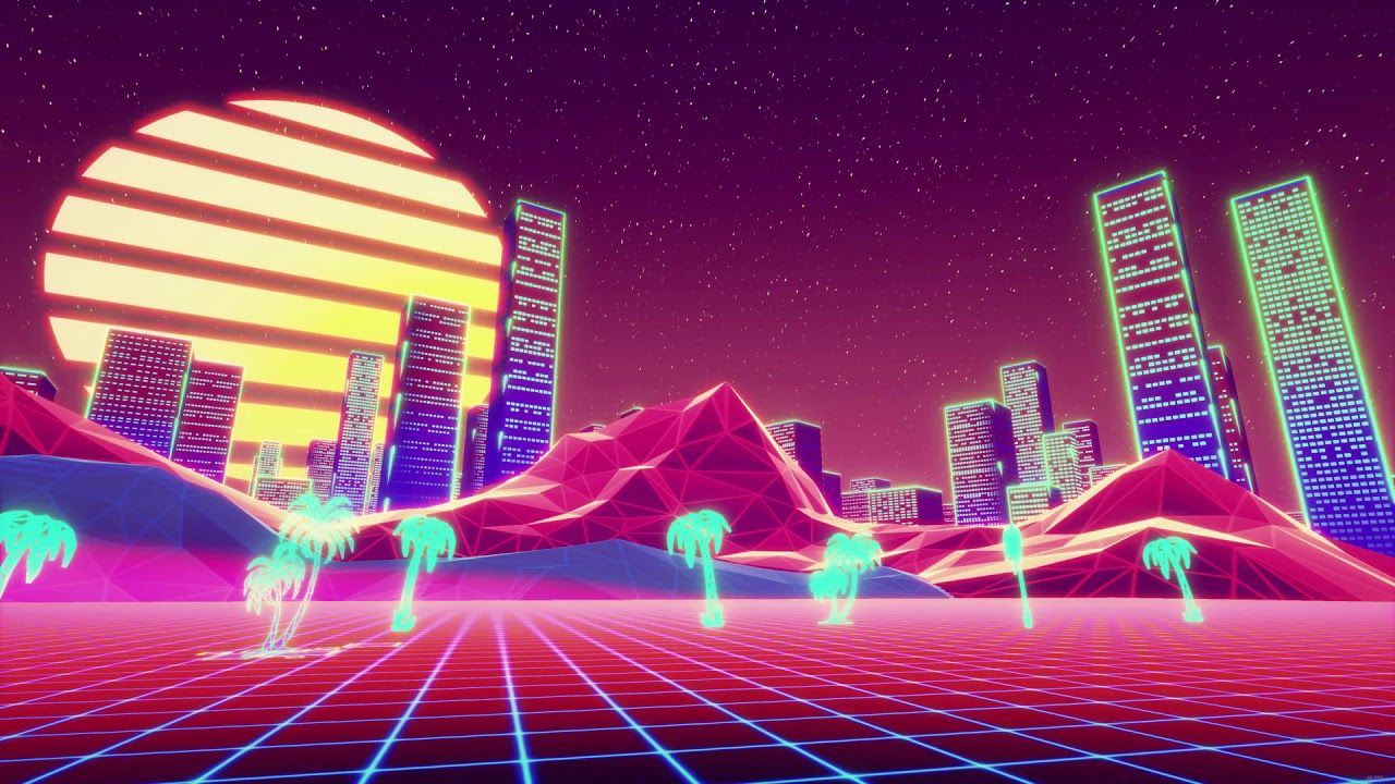 Synthwave 80's Type Retro City Neon Lights HD Wallpaper 1HOUR