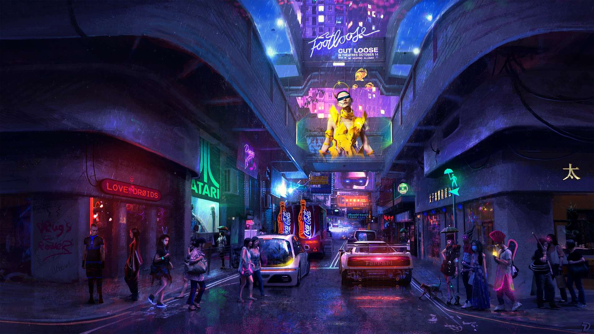 iPhone Retro Futurism Neon City Wallpaper