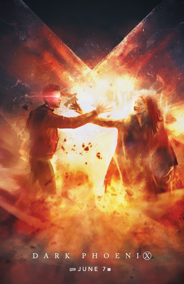 Sophie Turner as Jean Grey and Tye Sheridan as Scott Summers (Cyclops) in 'X -Men: Dark Phoenix' poster #sophieturner. Dark phoenix, X men, Phoenix wallpaper