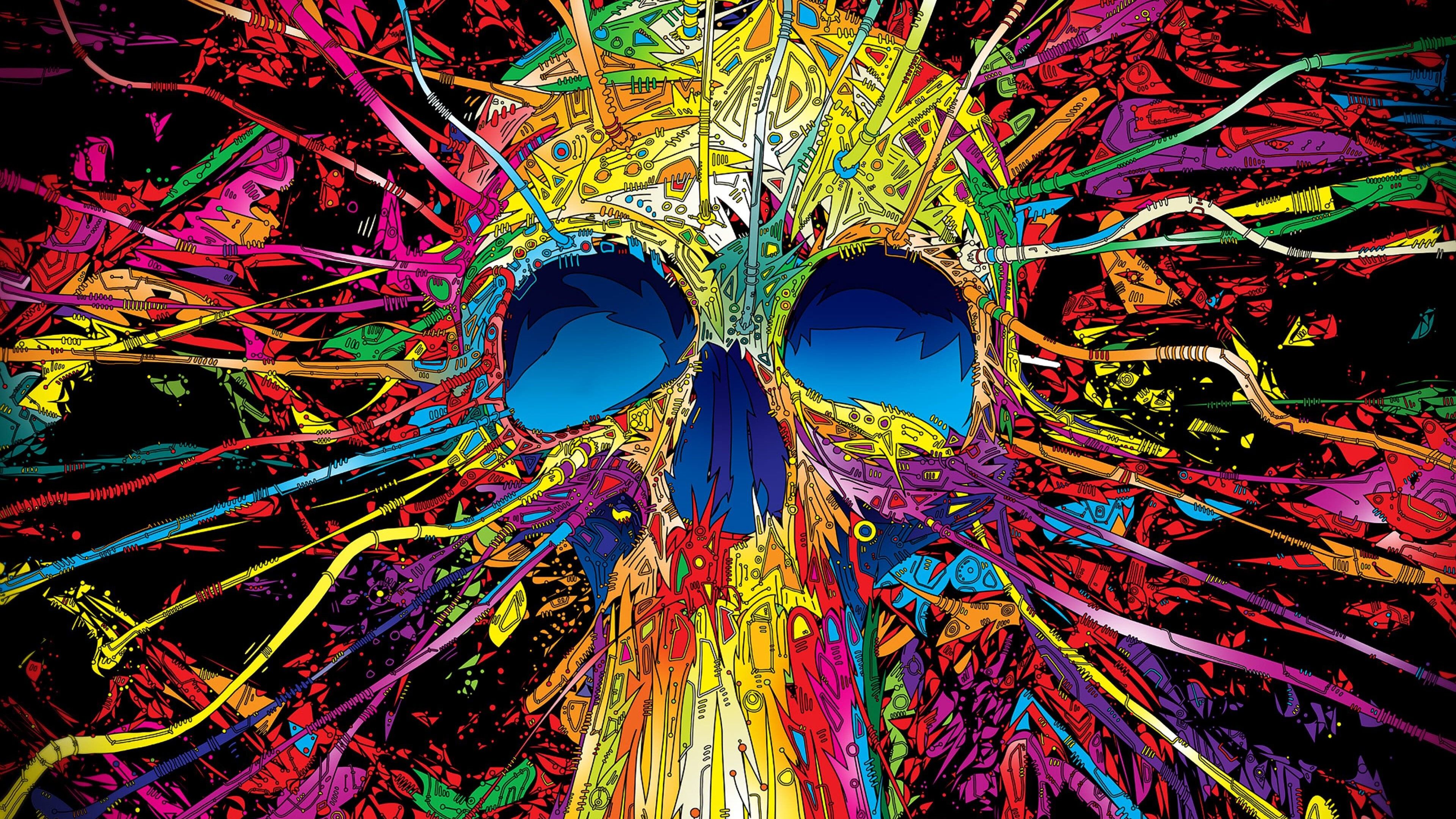 Psychedelic Skull 4K wallpaper