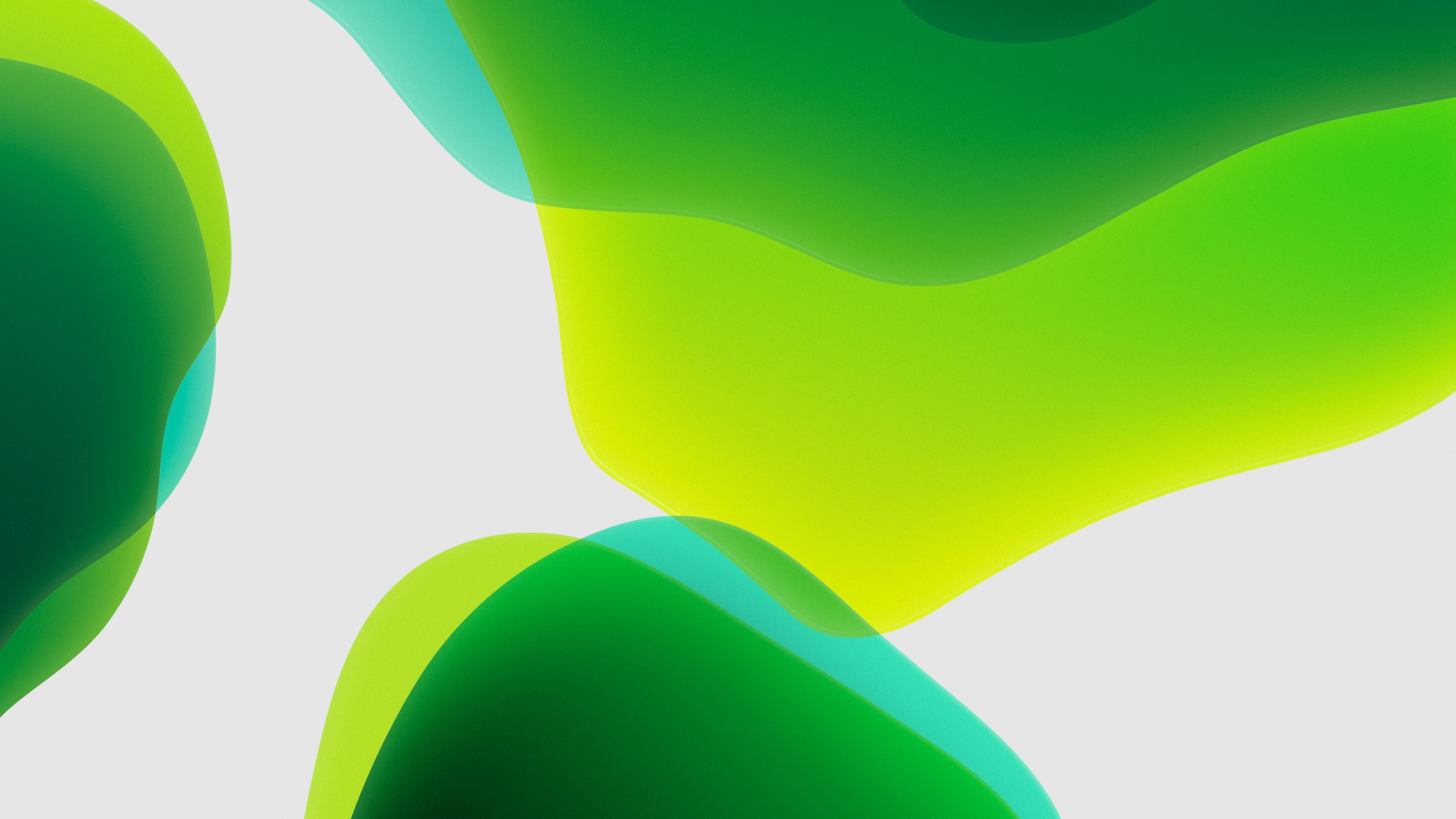 iPadOS Wallpaper 4K, Stock, Green, White background, iPad, iOS HD, Abstract