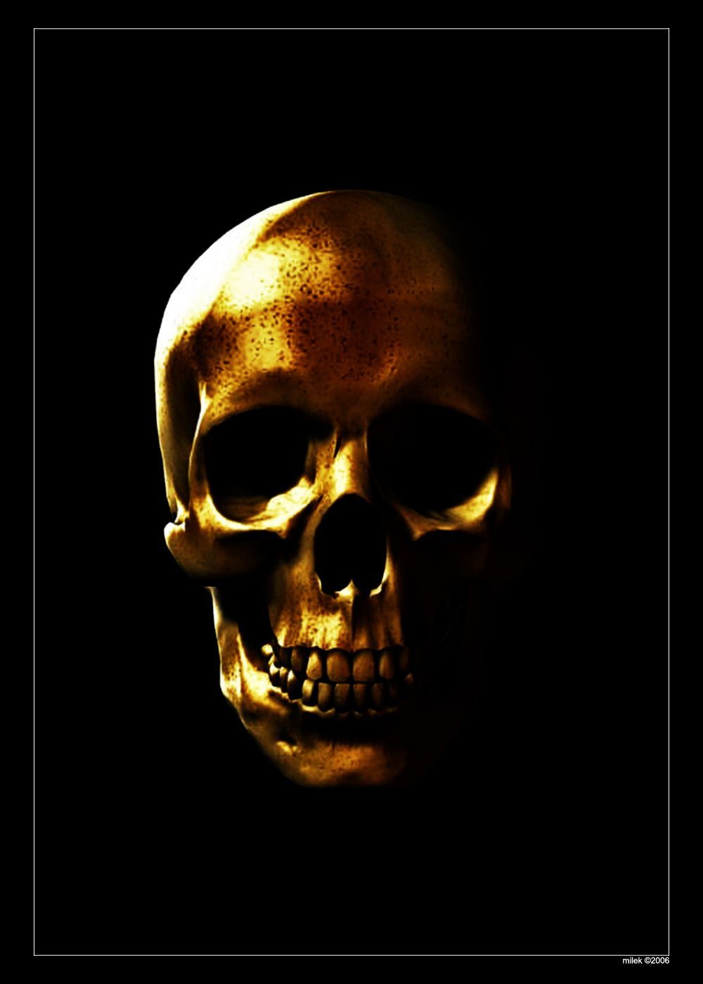 Gold Skull. Skull, Skull painting, Gold skull