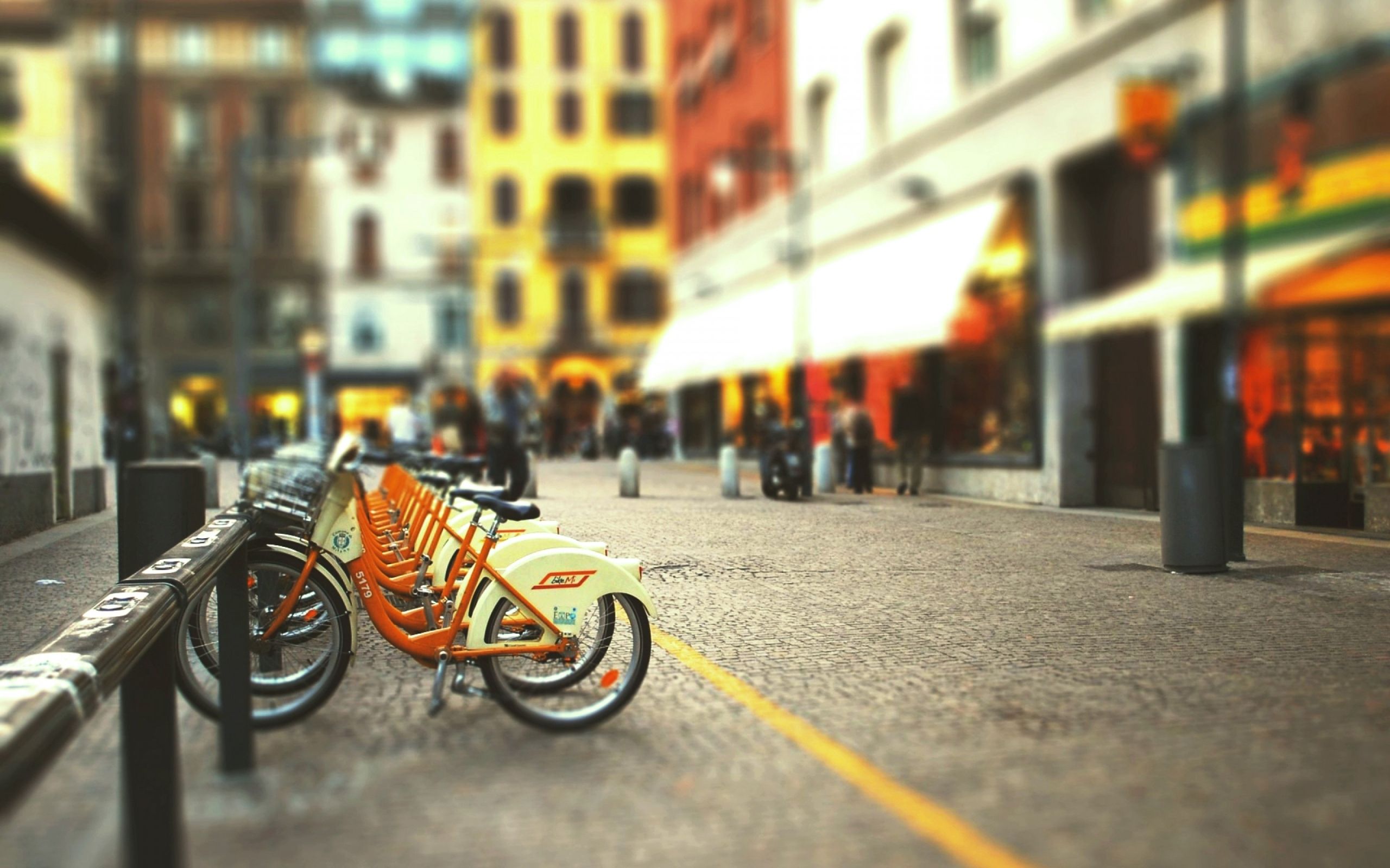 Cityscapes Streets Bicycles Blur Mac Wallpaper Download