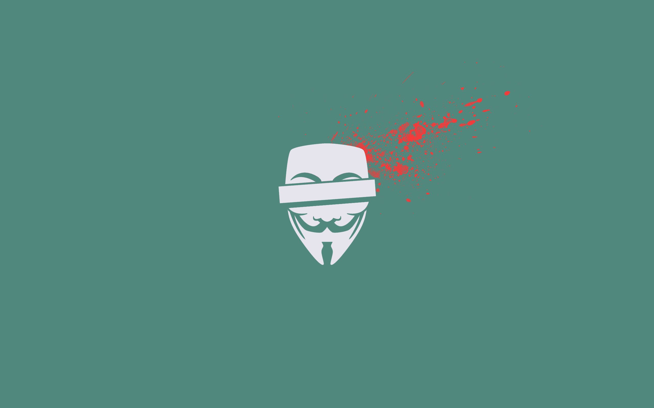 Wallpaper, illustration, mask, text, logo, blood, splashes, vector, Anonymous, brand, font 2560x1600