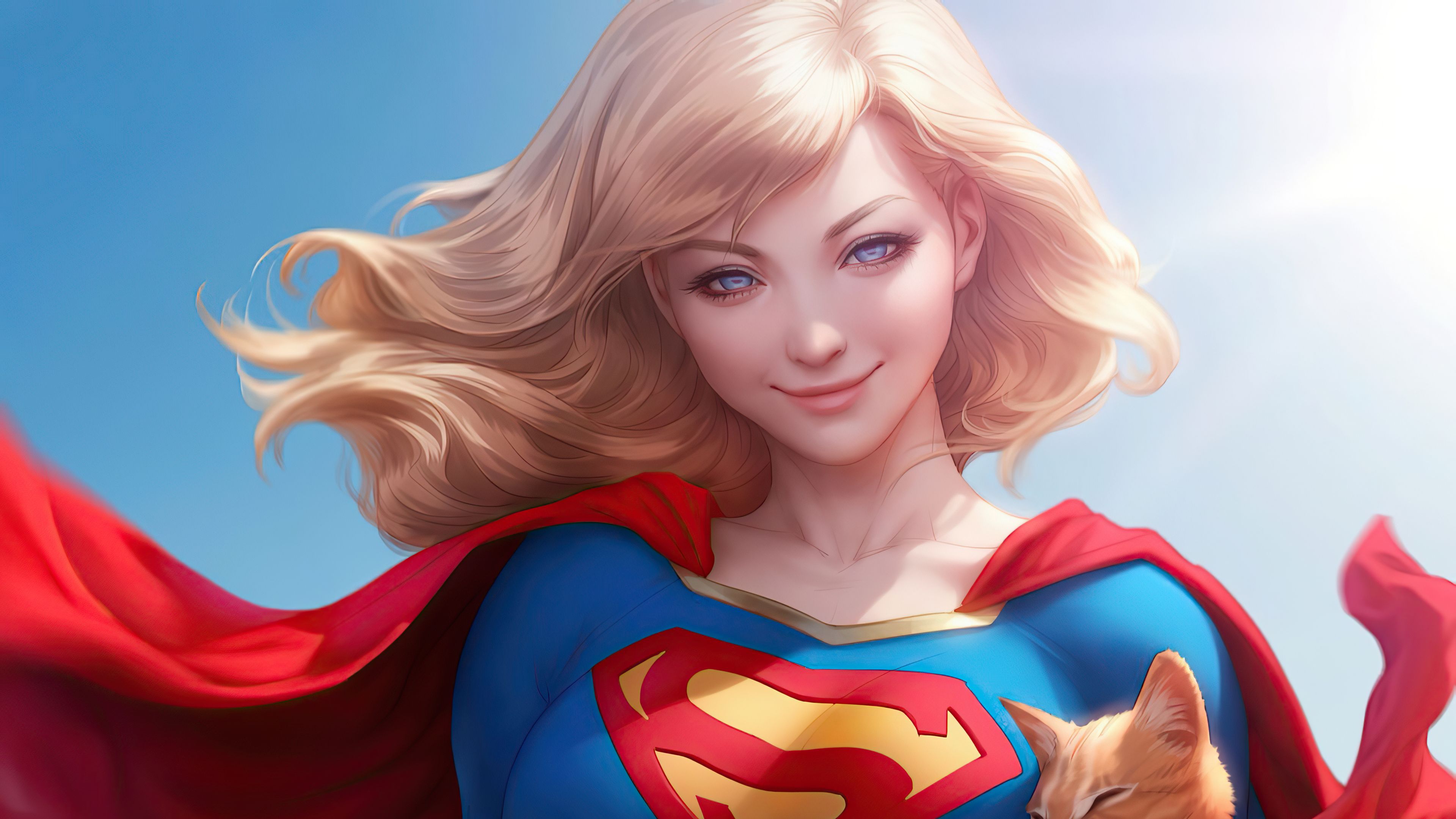 Supergirl With Cat, HD Superheroes, 4k Wallpaper, Image, Background, Photo and Picture