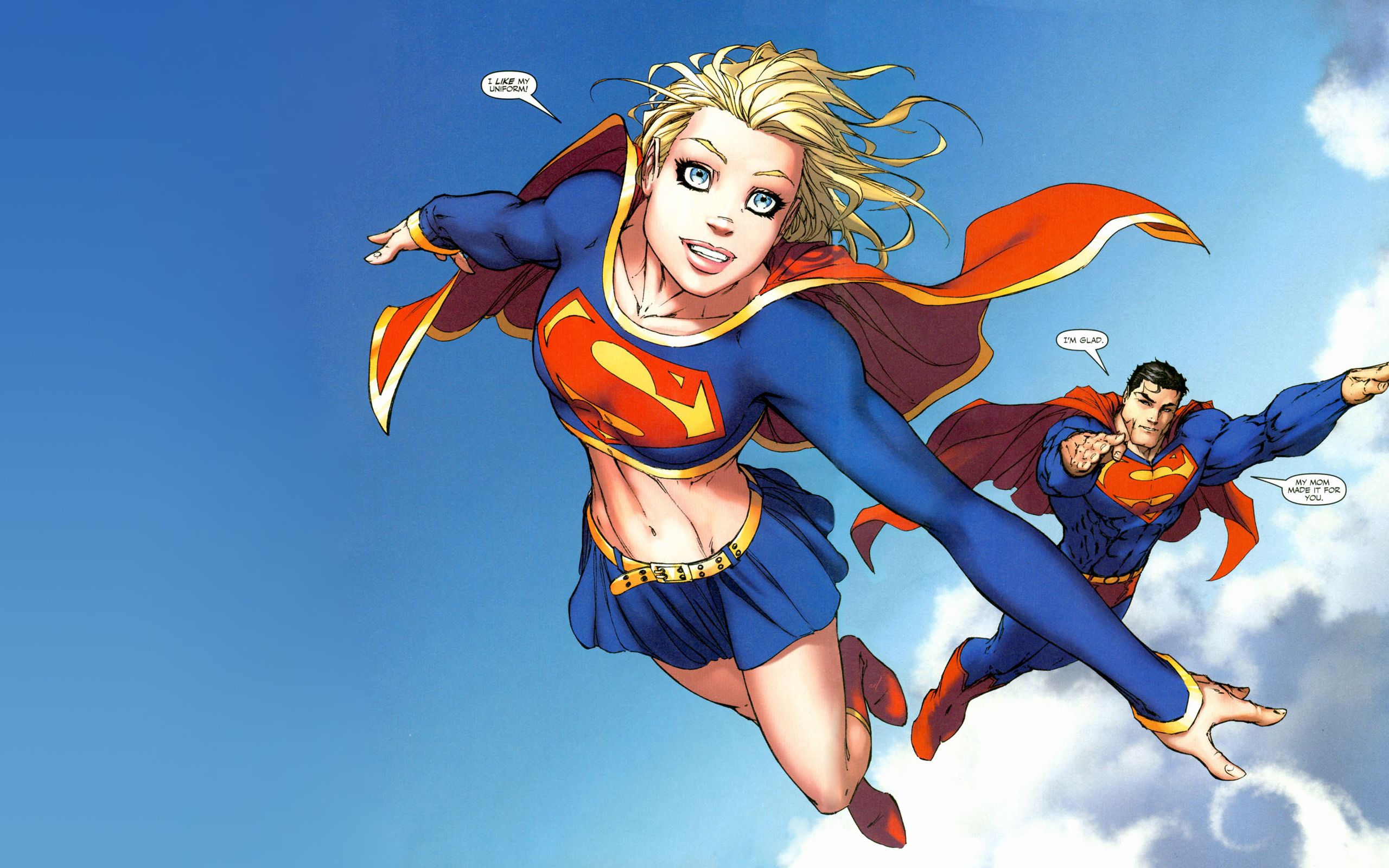Wallpaper, Supergirl, Superman, comics, DC Comics, illustration, Michael Turner 2560x1600