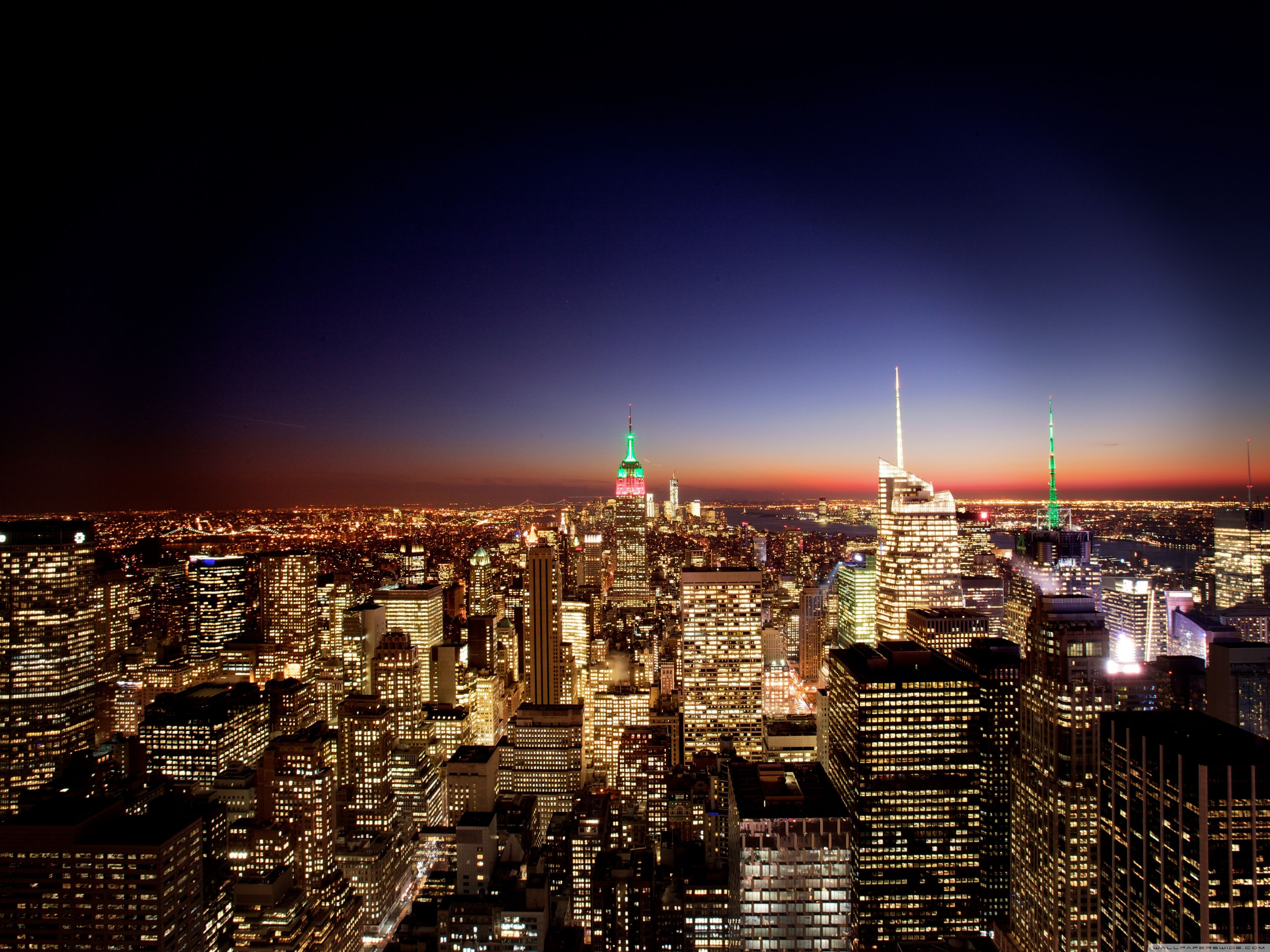 New York City At Night Ultra HD Desktop Background Wallpaper for: Multi Display, Dual Monitor, Tablet