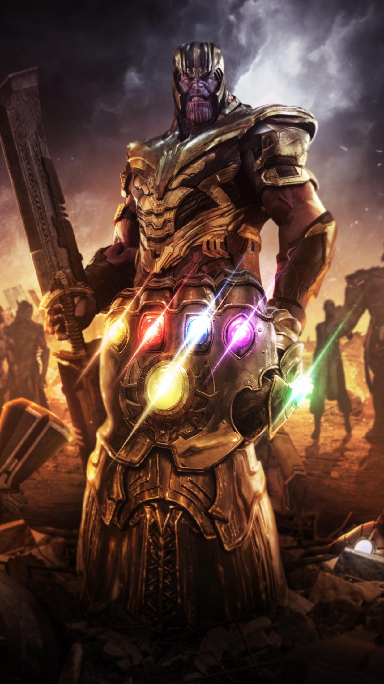 Infinity Gauntlet 4K Wallpaper, Thanos, Avengers: Endgame, Infinity Stones, Movies