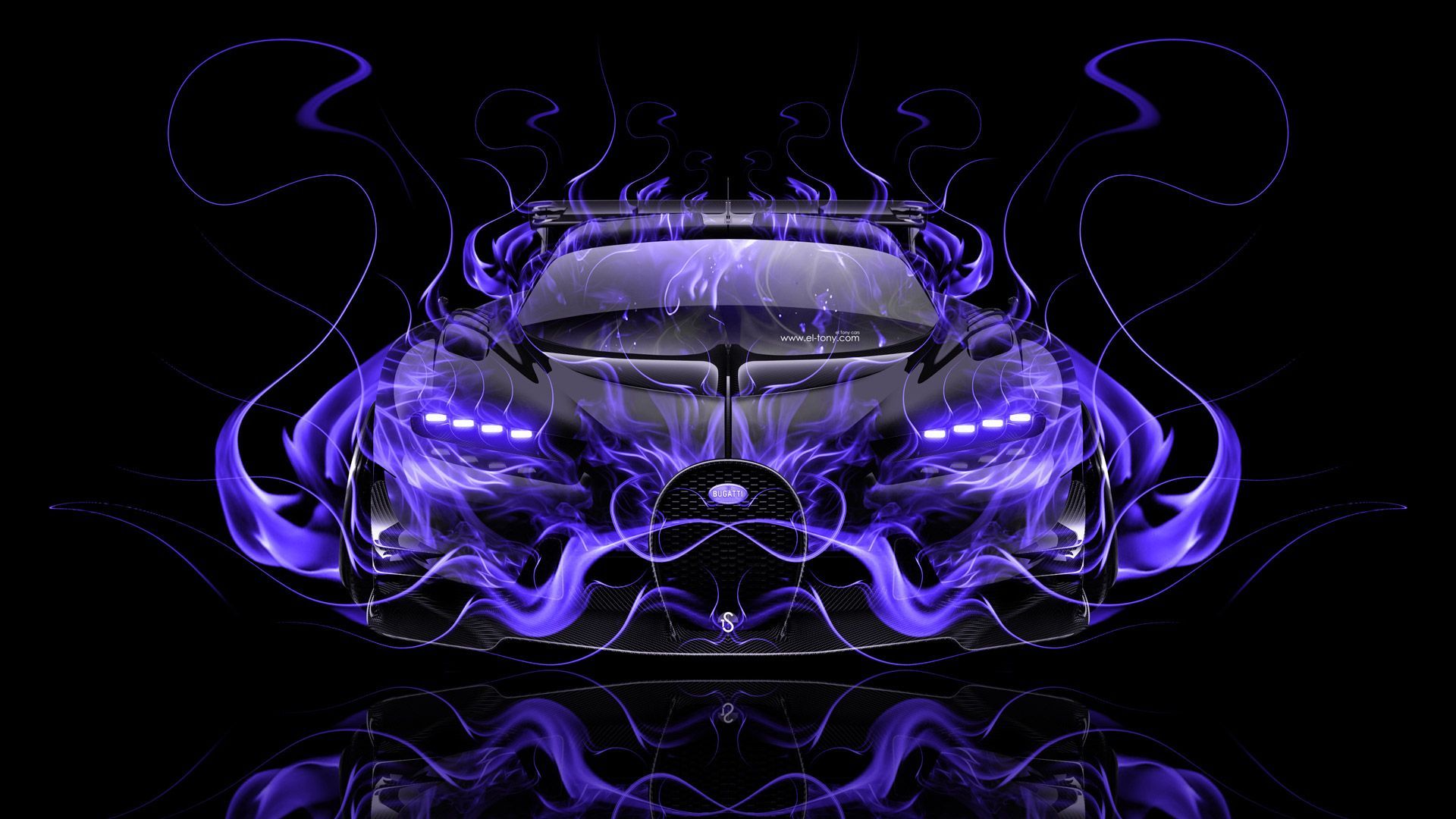 Bugatti Vision Gran Turismo FrontUp Super Fire Flame Abstract Car 2016 Violet Black Colors HD Wallpaper Design By. Car Background, Bugatti, Luxury Cars Mercedes