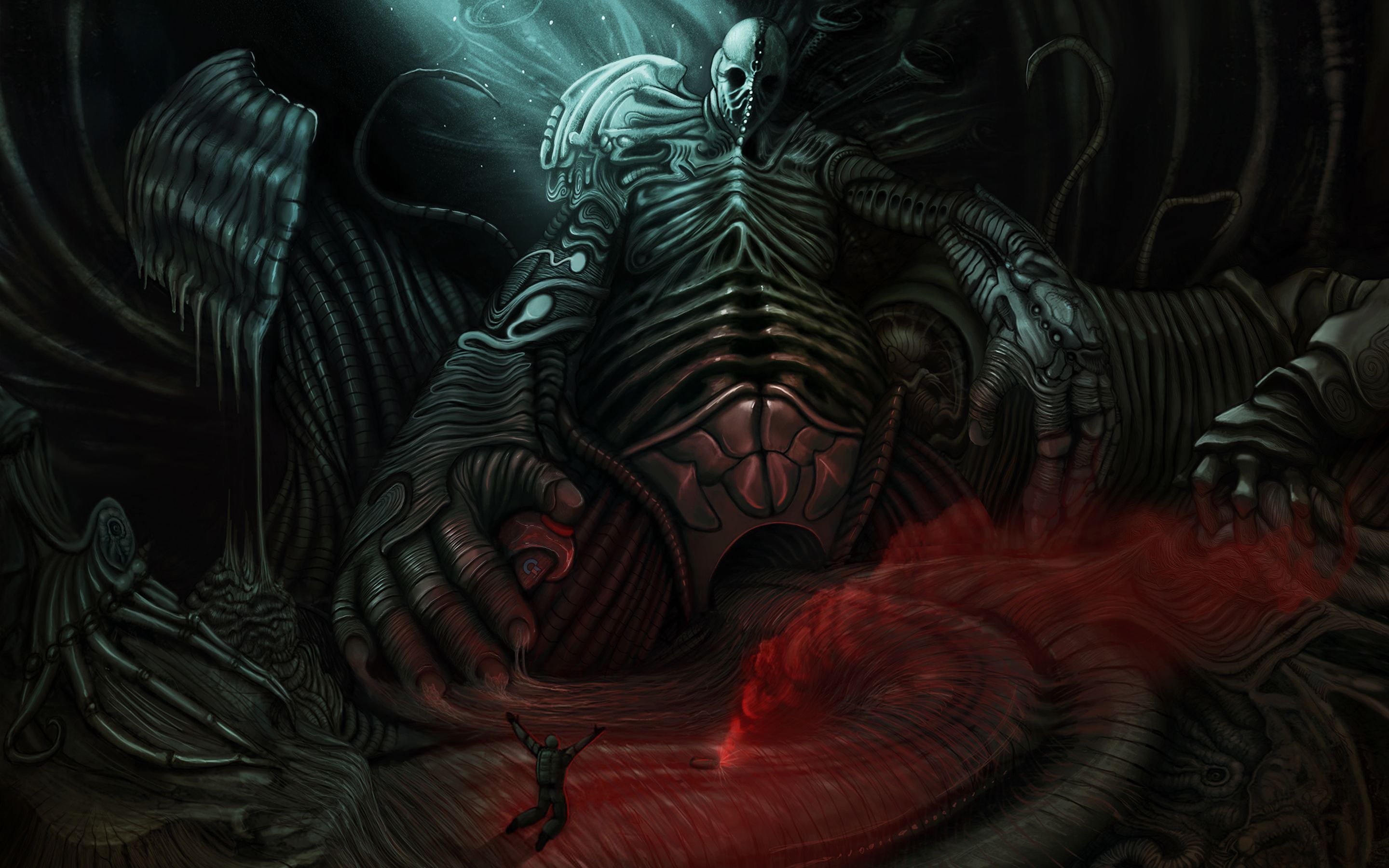 prometheus, Abstract, Drawing, Alien, Sci fi, Dark, Monster, Creature, Cyborg, Movies Wallpaper HD / Desktop and Mobile Background