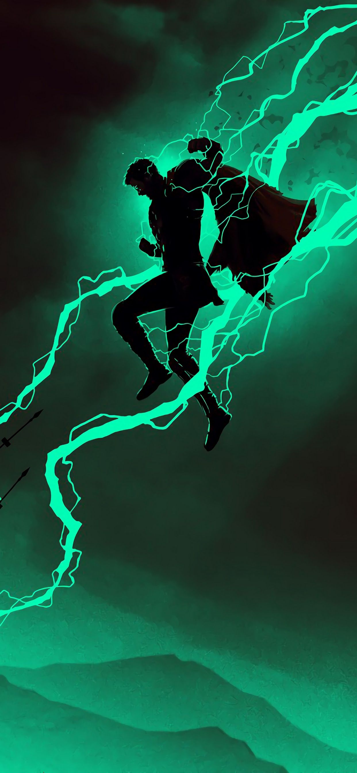 Thor Minimalist Lightning 4K Wallpaper