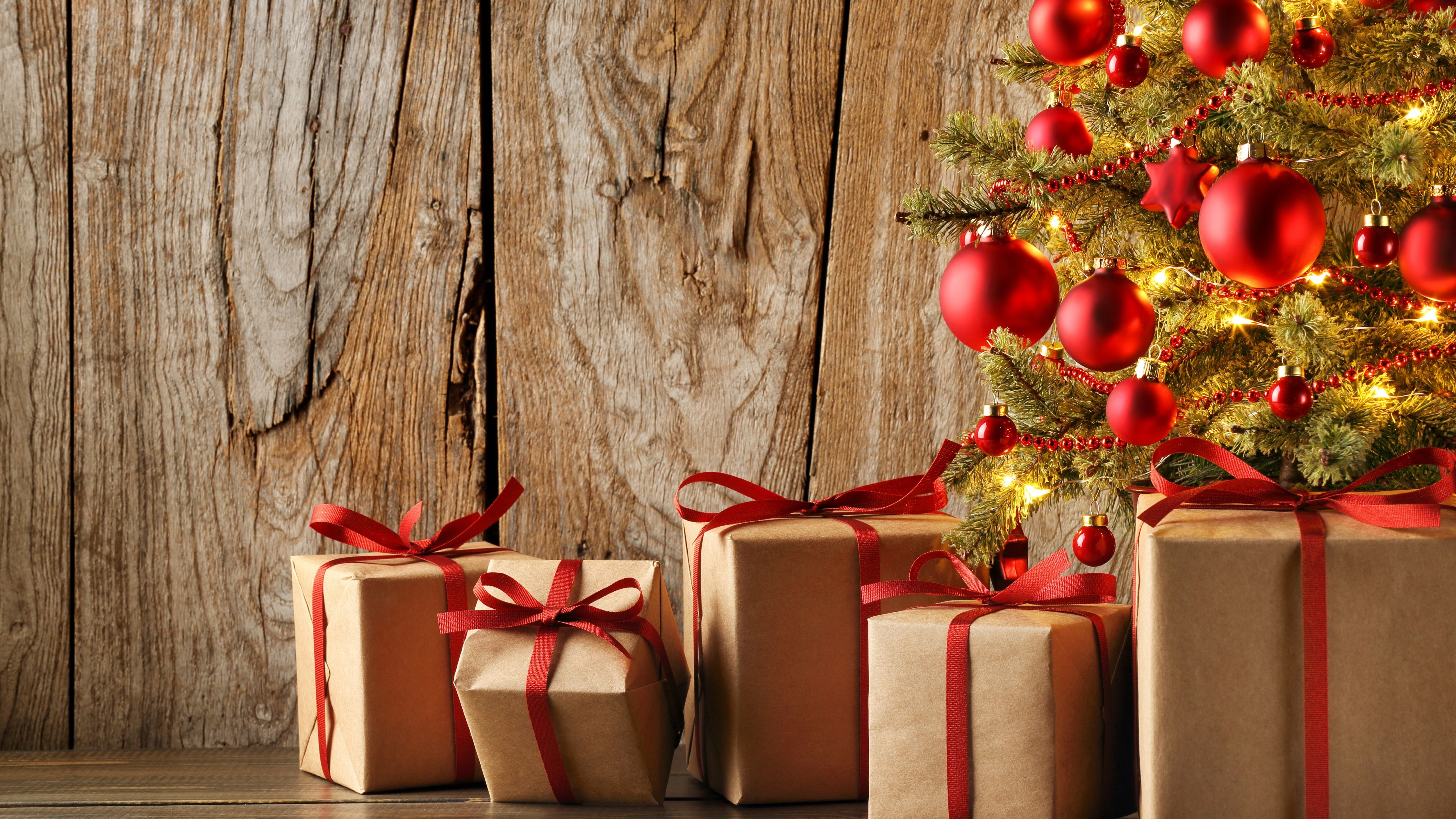 Wallpaper Christmas, New Year, gifts, 4k, Holidays