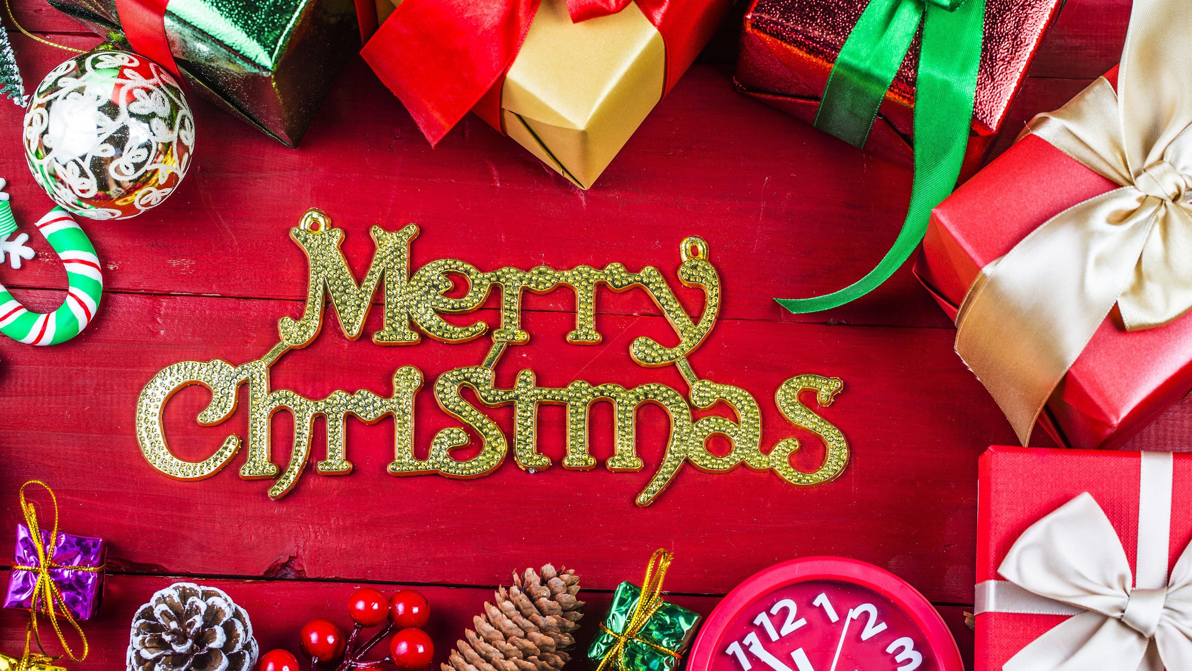 Wallpaper Christmas, New Year, gifts, 4k, Holidays