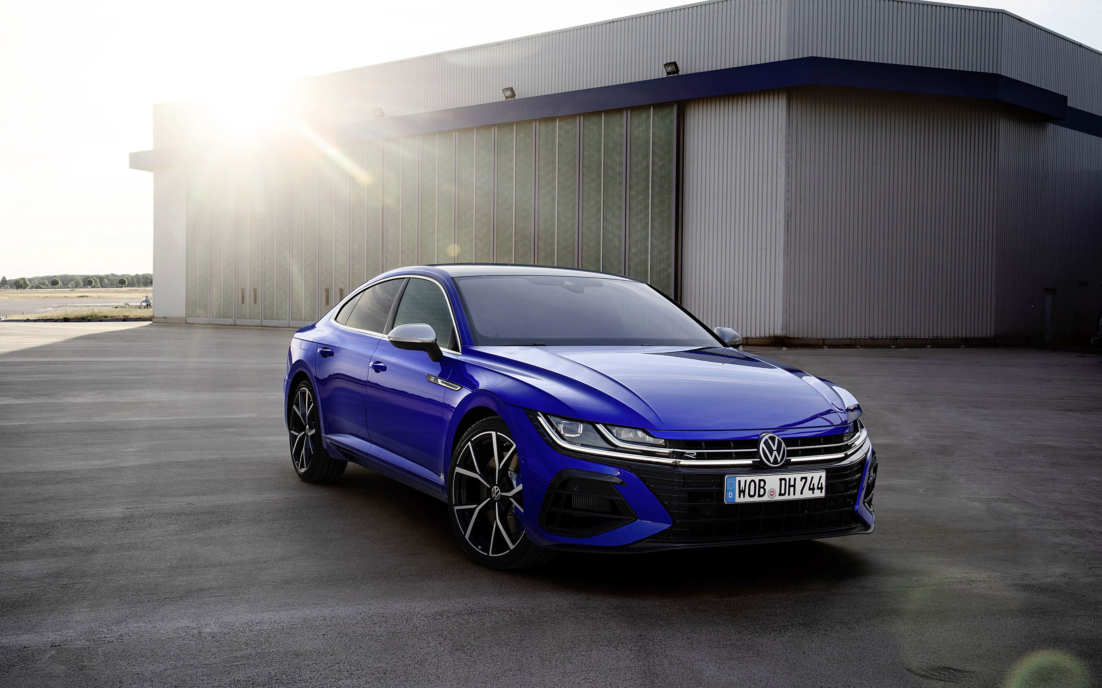 Download Wallpaper Volkswagen Arteon R, 2021, 4K, Front View, Exterior, New Blue Arteon, German Cars, Arteon R Line, Volkswagen For Desktop With Resolution 3840x2400. High Quality HD Picture Wallpaper