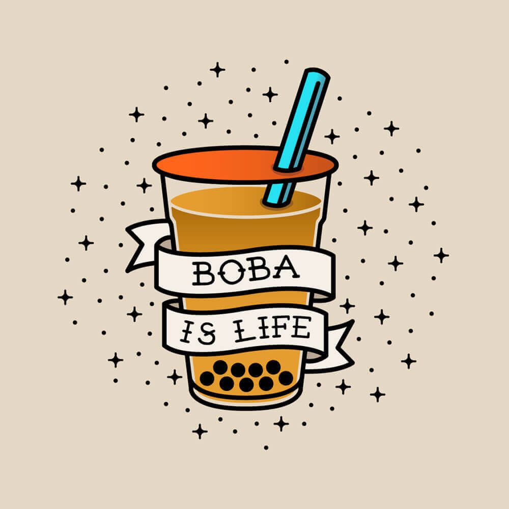 Boba is Life Tattoo Inspired Design. Spiffy Bee Shop. Boba tea, Tea wallpaper, Tea tattoo