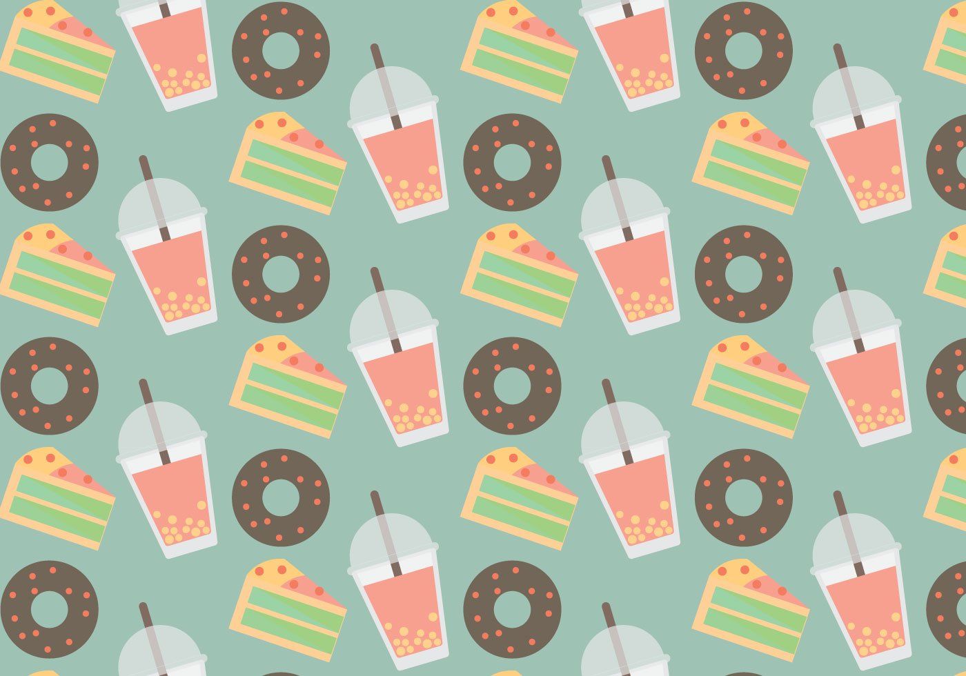 Bubble Tea Pattern Vector Art, Icon, and Graphics for Free Download