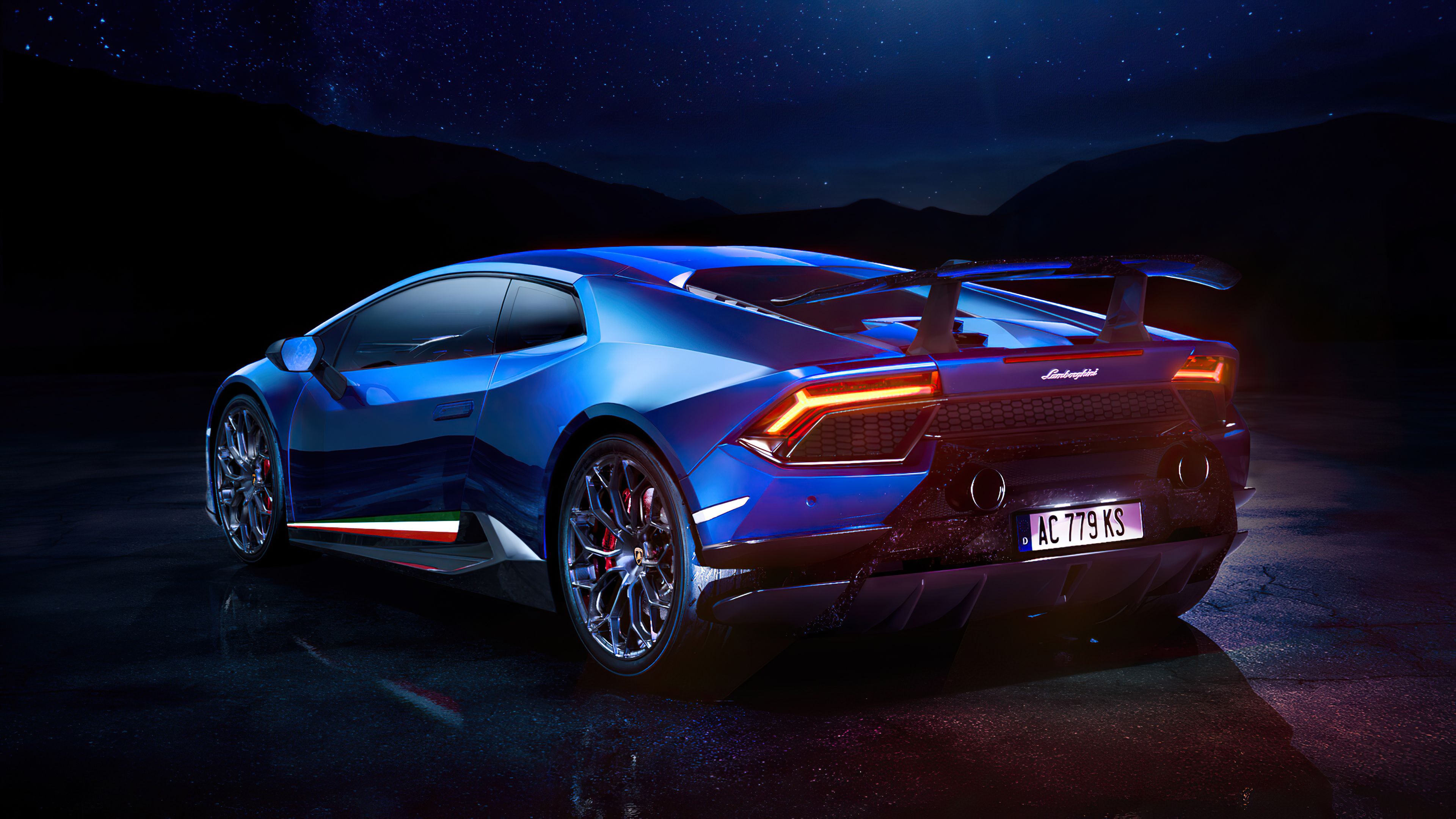 Blue Lamborghini Huracan 4k Rear, HD Cars, 4k Wallpaper, Image, Background, Photo and Picture