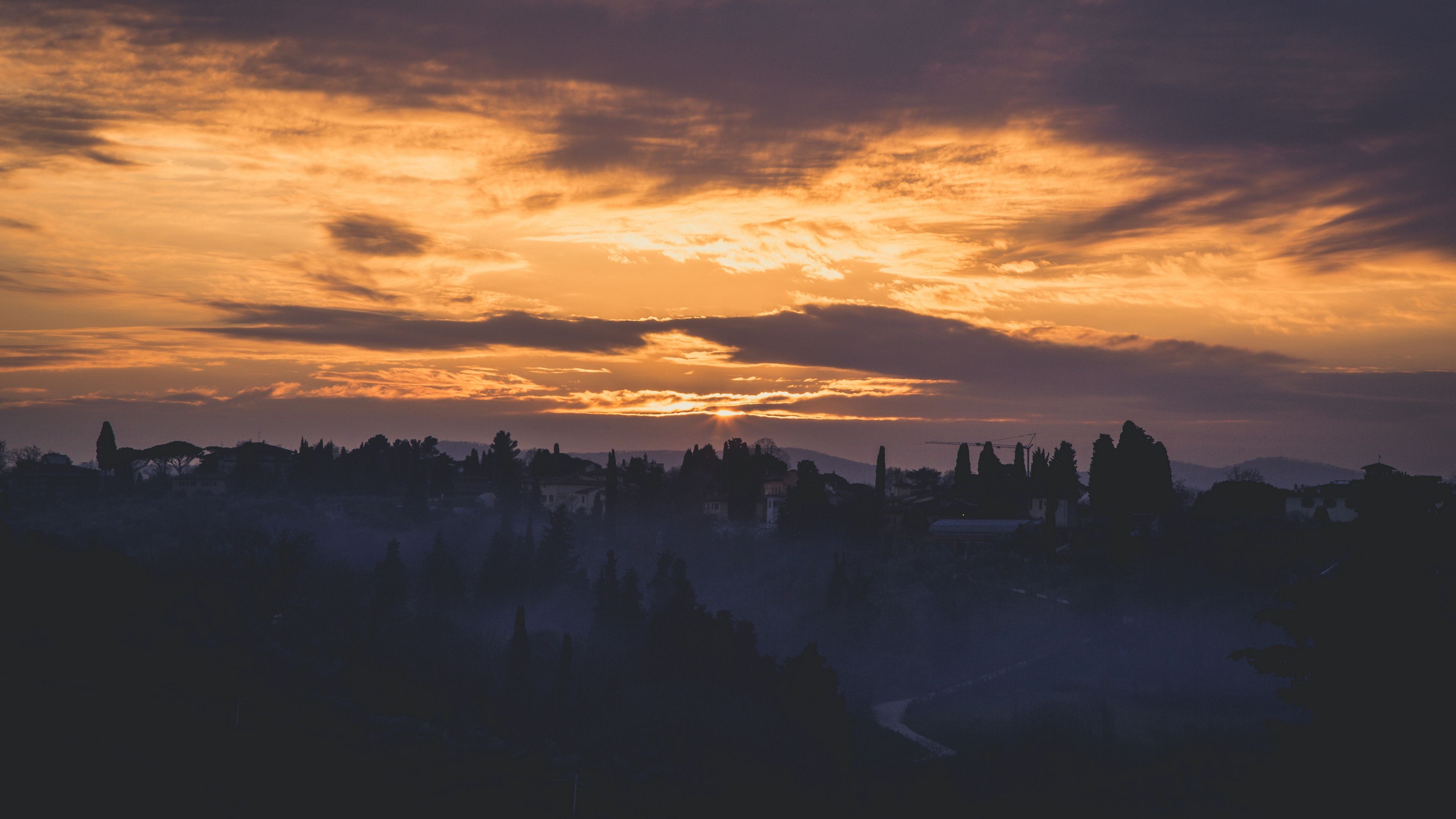 italy, florence, fog, dawn, sky 4k Italy, fog, florence. Nature wallpaper, Nature, Sky