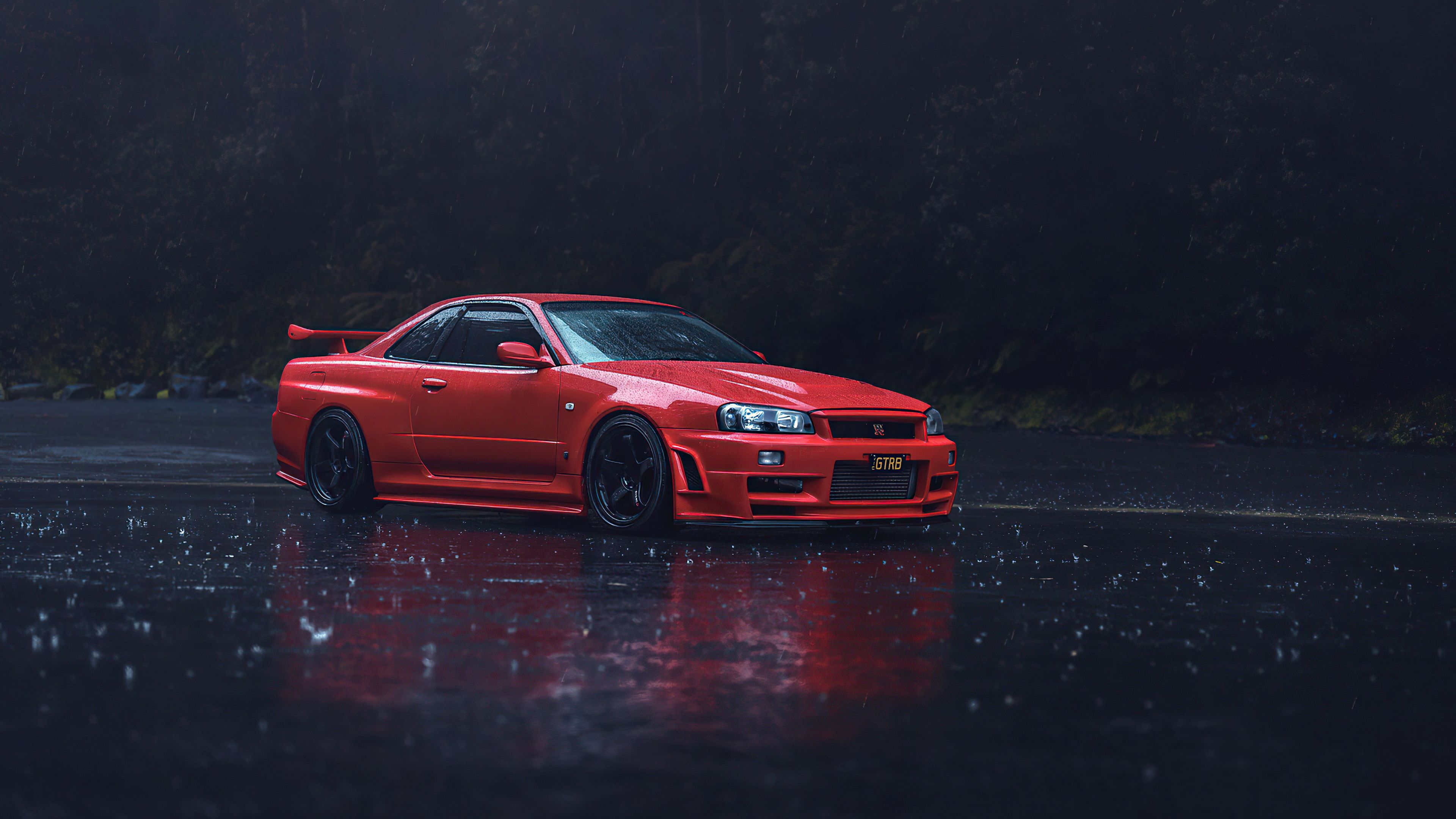 Wallpaper 4k Red Nissan GTR R34 4k Wallpaper