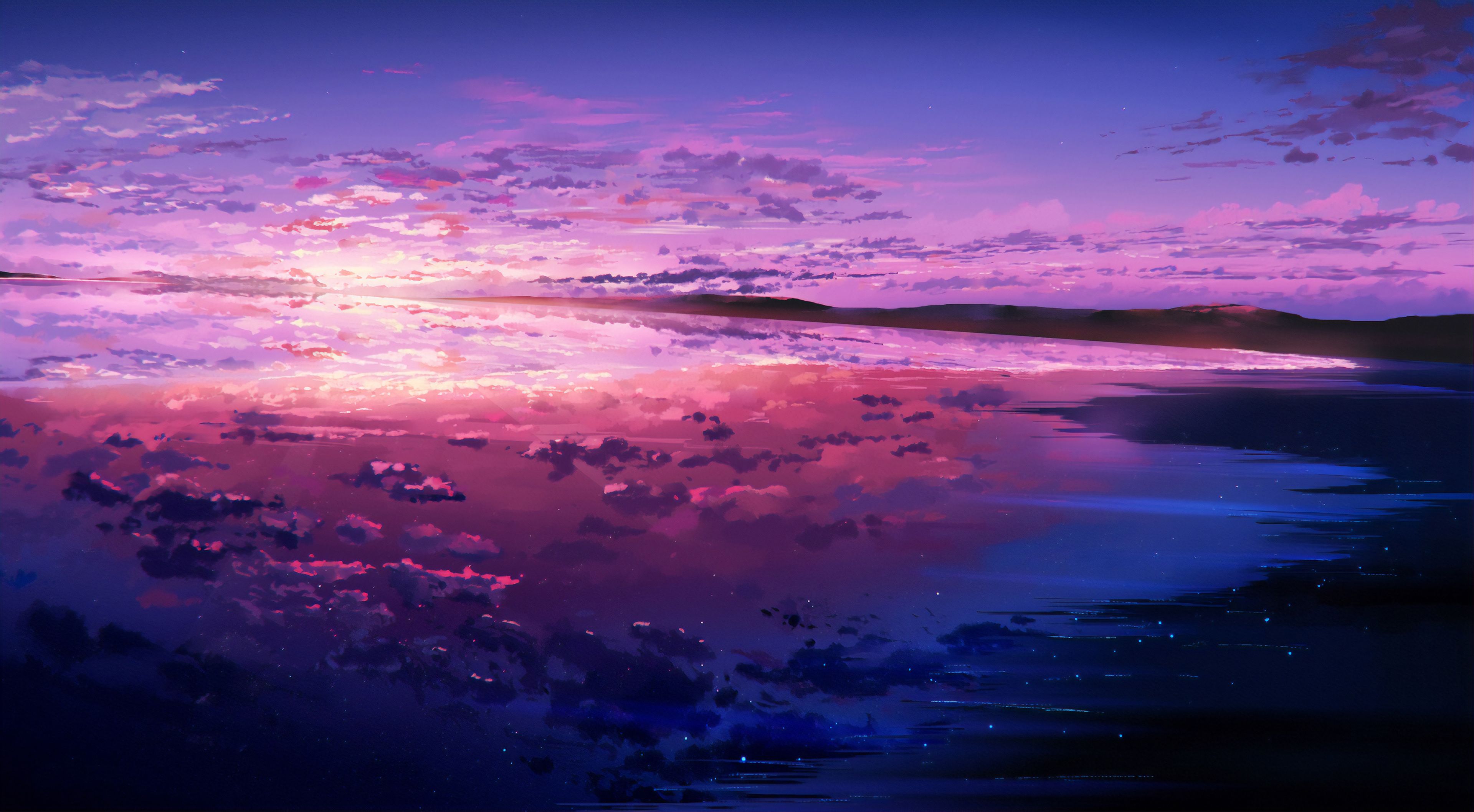 Sea Sky Clouds Illustration 4k, HD Artist, 4k Wallpaper, Image, Background, Photo and Picture