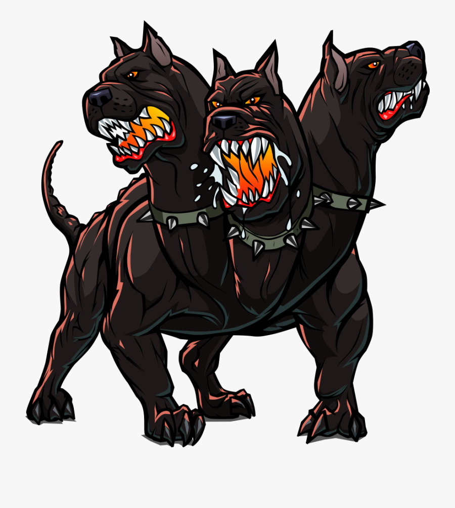 Clip Art Cerberus Hellhound Headed Hell Dog, Free Transparent Clipart