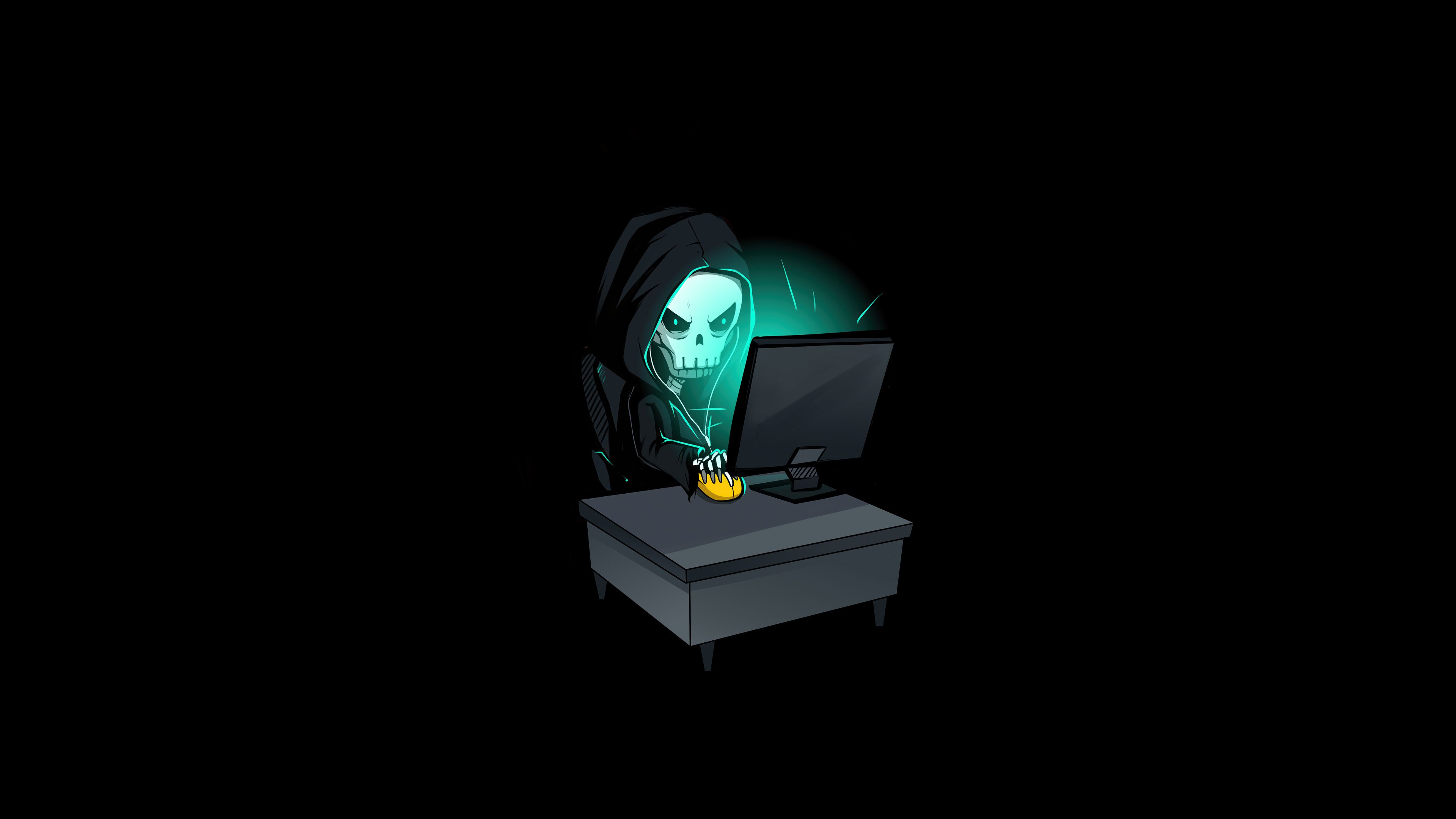 Skull Hacking Time 4k, HD Artist, 4k Wallpaper, Image, Background, Photo and Picture