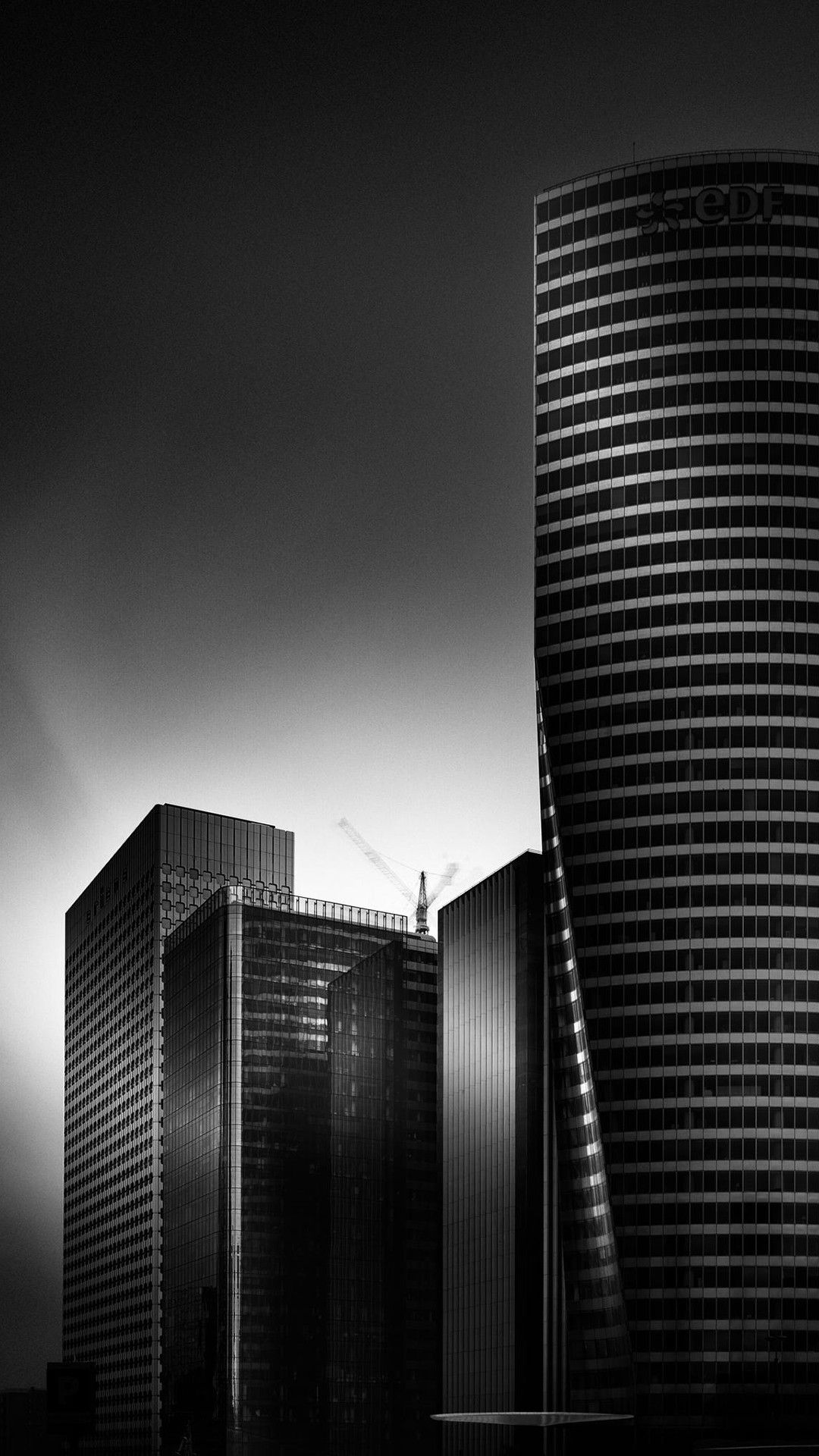Black and White City Office Buildings Android and iPhone Wallpaper Background and Lockscreen