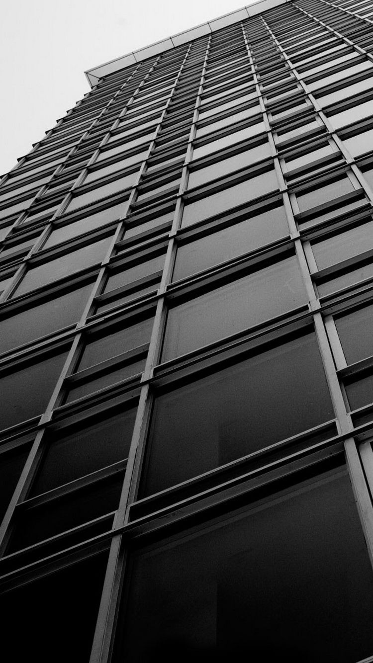Office Building Windows Black White iPhone 6 Wallpaper. Building windows, Black and white wallpaper iphone, Black and white wallpaper