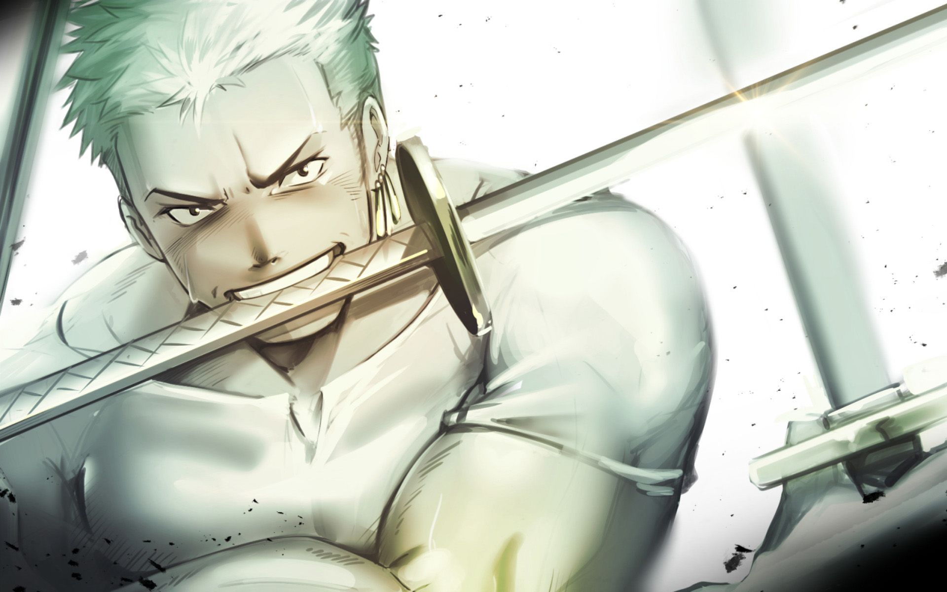 Download wallpaper Zoro Roronoa, One Piece, artwork, Pirate Hunter, manga, Straw Hat Pirates, One Piece characters for desktop with resolution 1920x1200. High Quality HD picture wallpaper