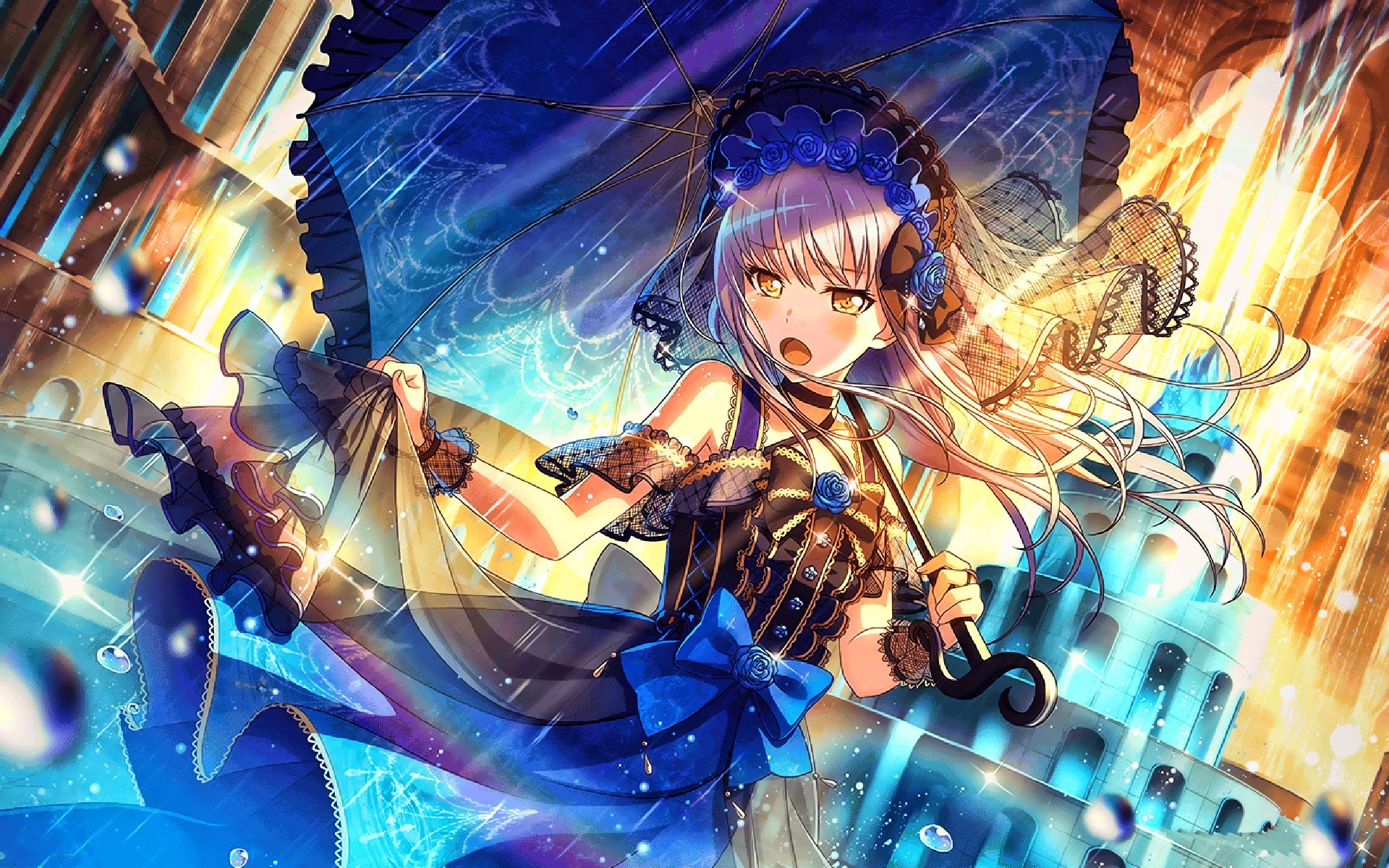 Download wallpaper Minato Yukina, rain, BanG Dream, protagonist, artwork, Yukina Minato, manga, BanG Dream Girls Band Party for desktop with resolution 1920x1200. High Quality HD picture wallpaper