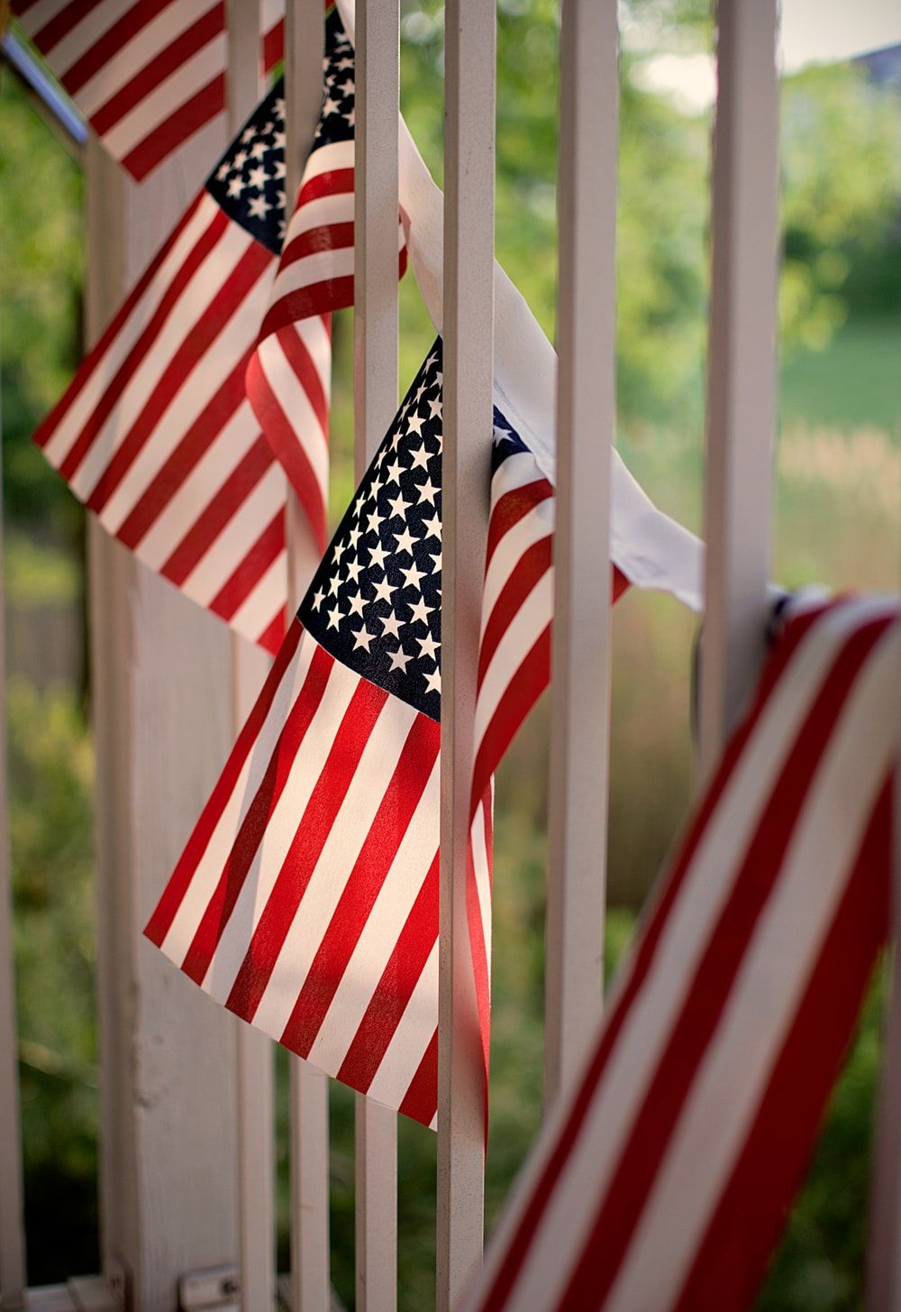 flag of USA on grass field photo