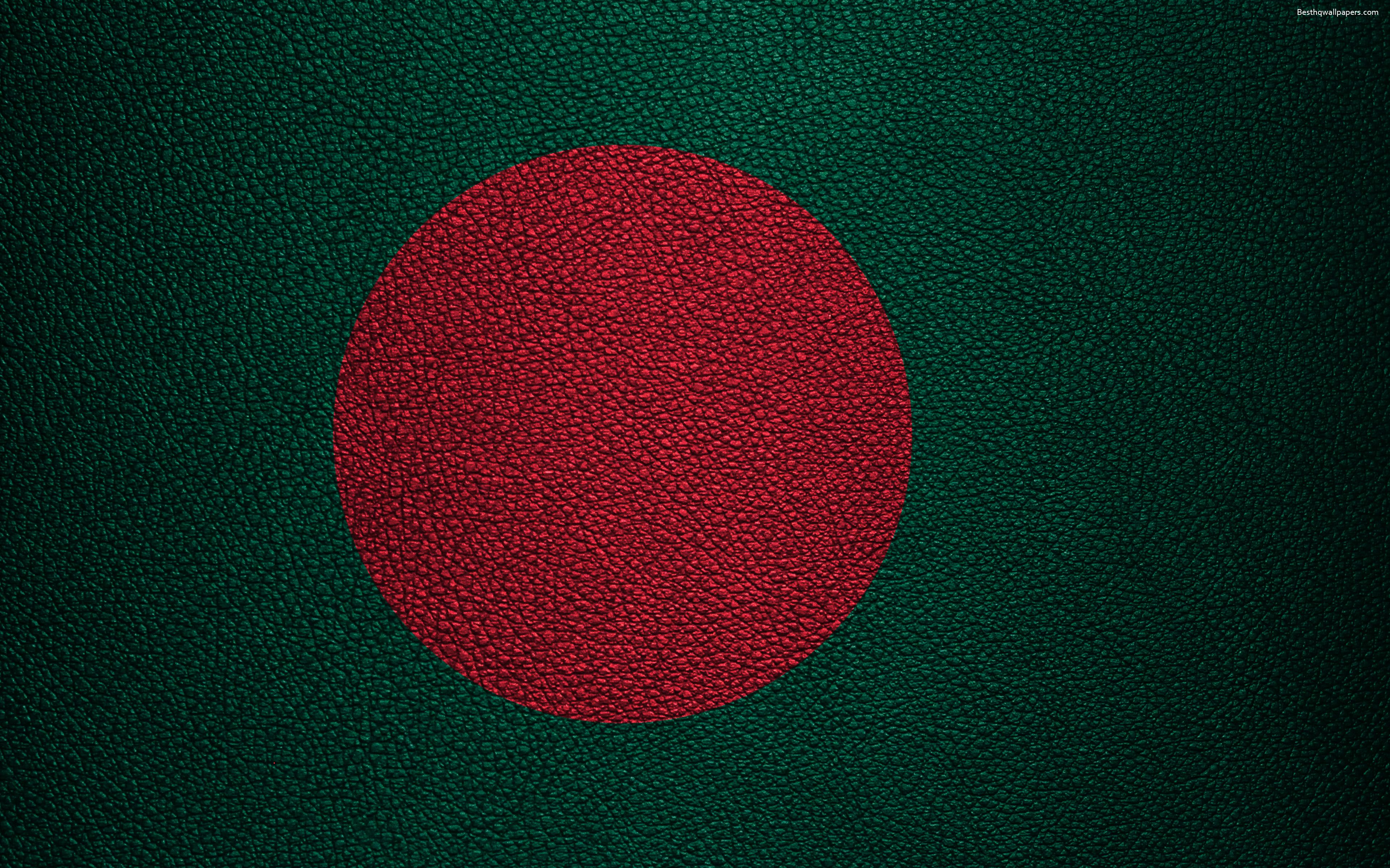 Flag Of Bangladesh, 4k, Leather Texture, Bangladeshi