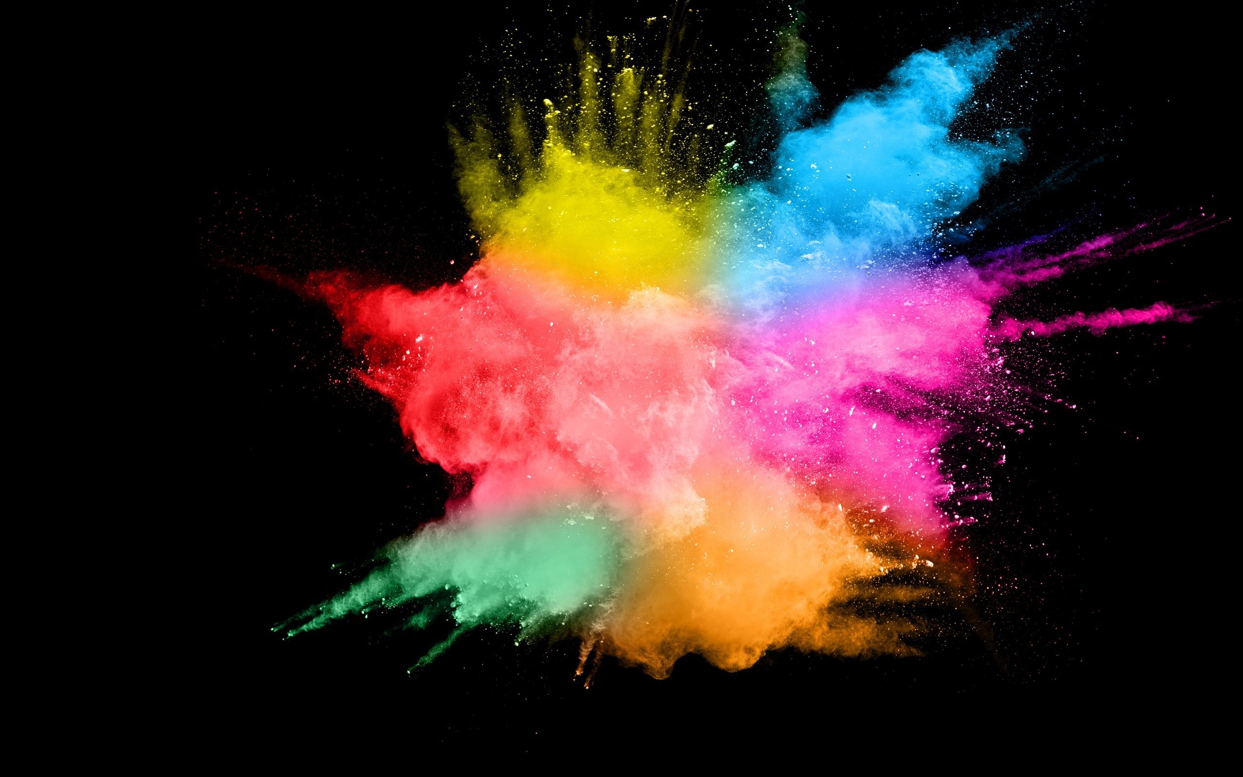 Wallpaper Colorful smoke, splash, abstract, black background 5120x2880 UHD 5K Picture, Image