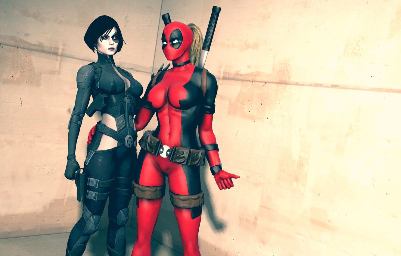 Wallpaper girls, costumes, Marvel Comics, Domino, Neena Thurman, Lady Deadpool image for desktop, section фантастика
