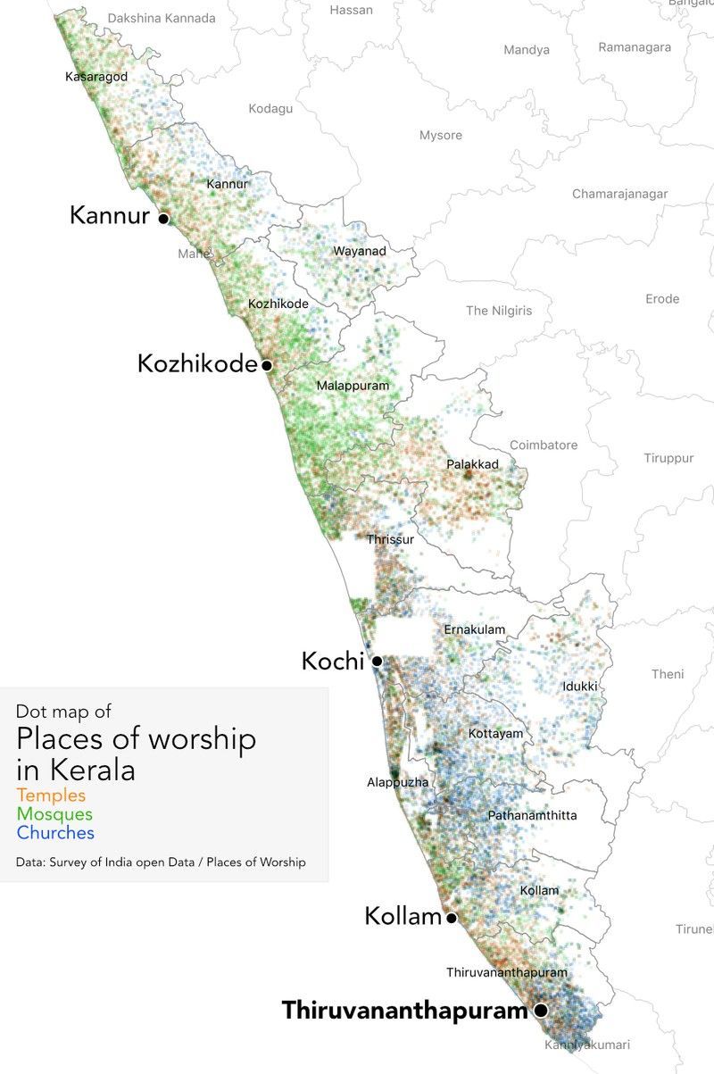 Kerala, India. Map, Map screenshot, Art