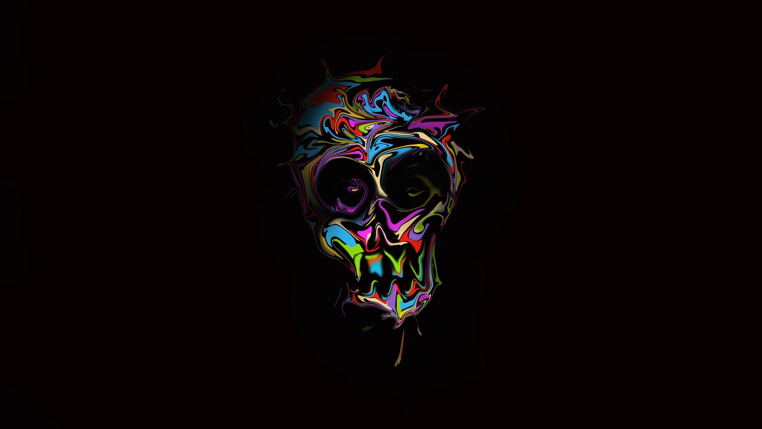 4k colors skull wallpaper Free Download