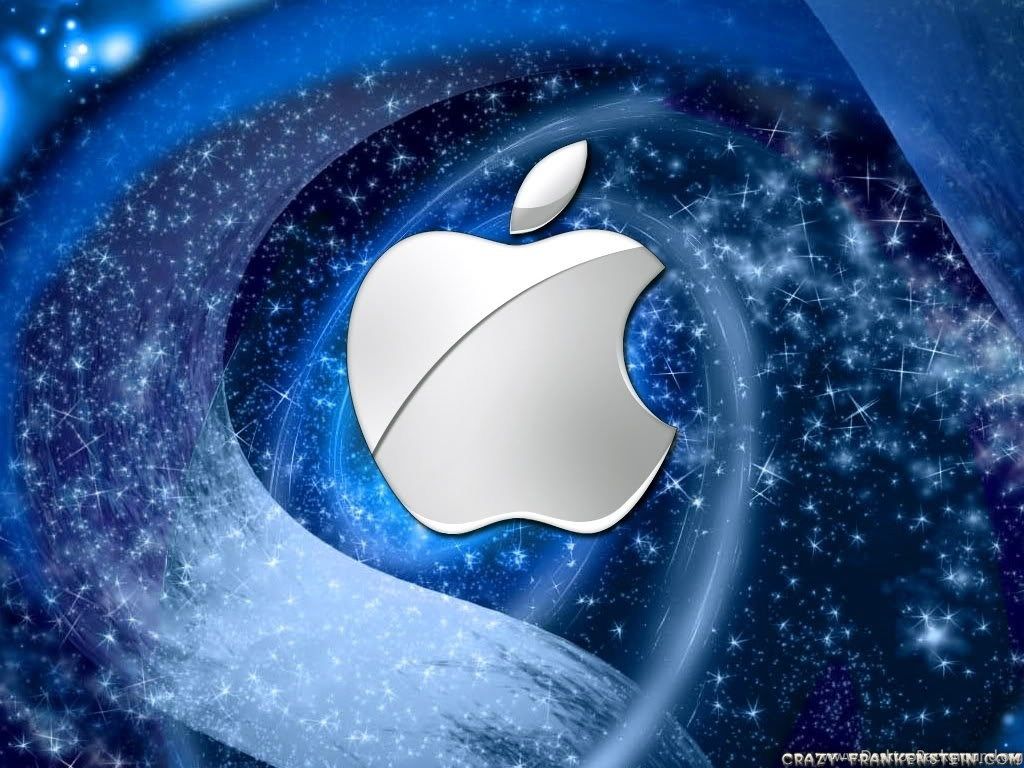 Crystal ice blue apple computer wallpaper 1024×768 Desktop Background