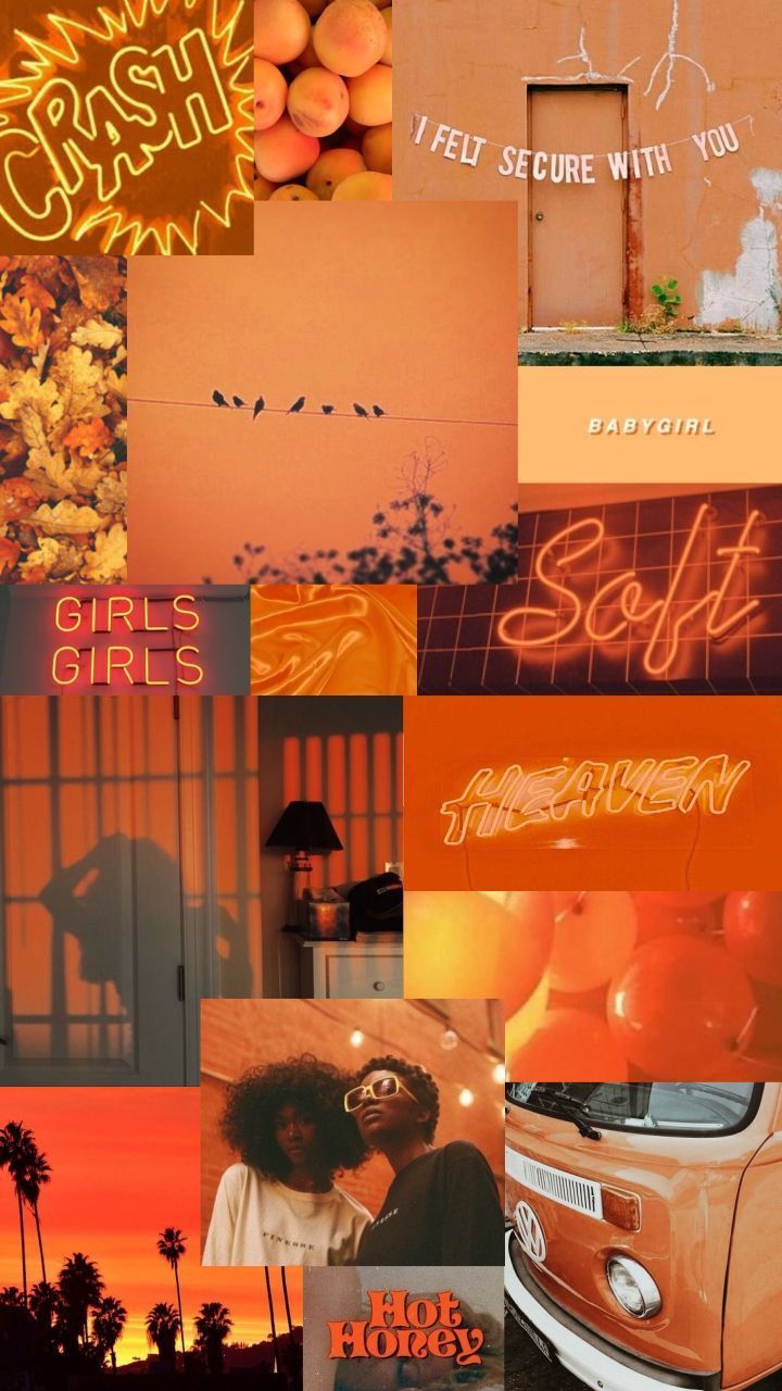 Orange Aesthetic Girl Wallpaper