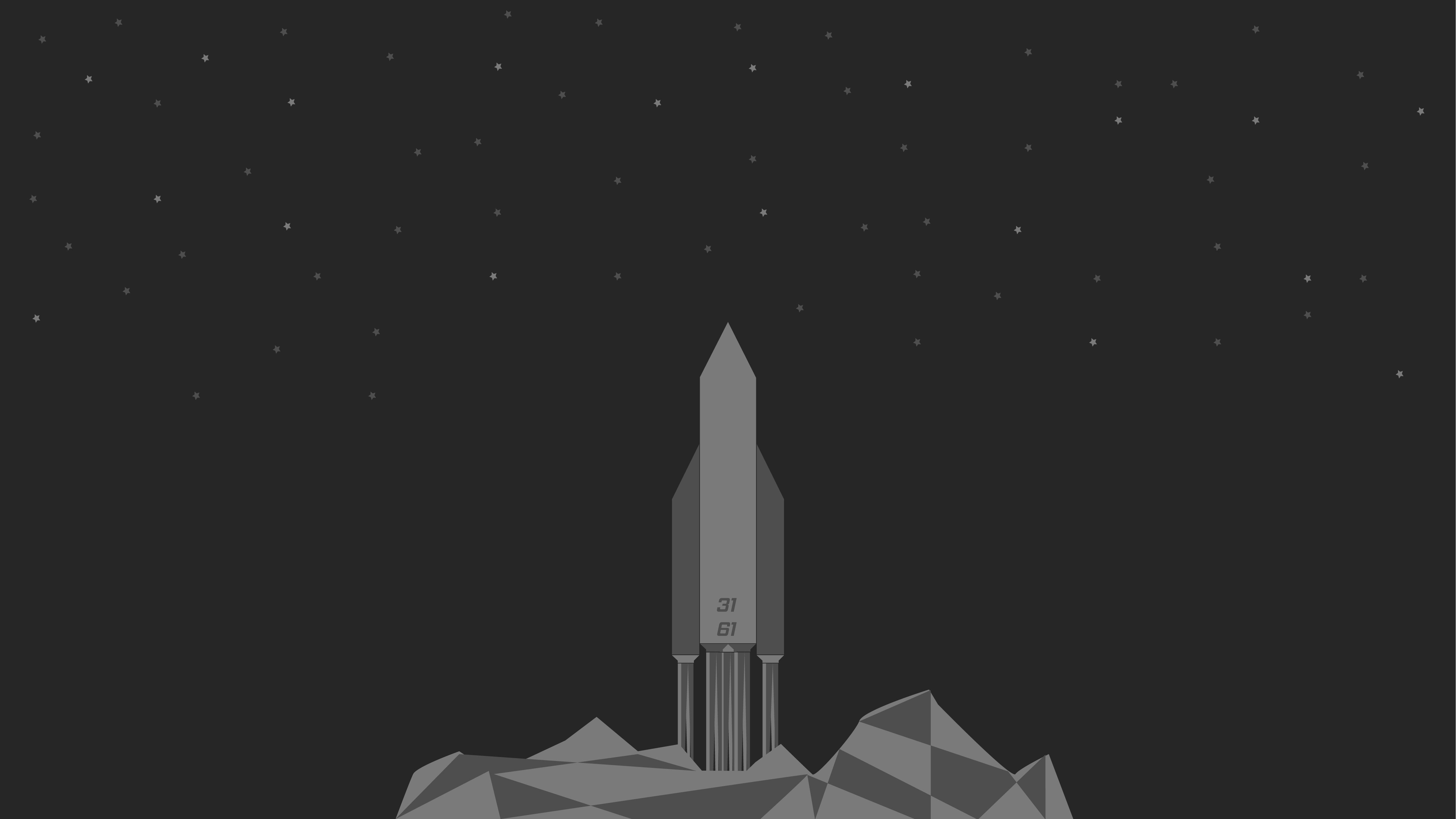 Minimal Rocket 4K wallpaper