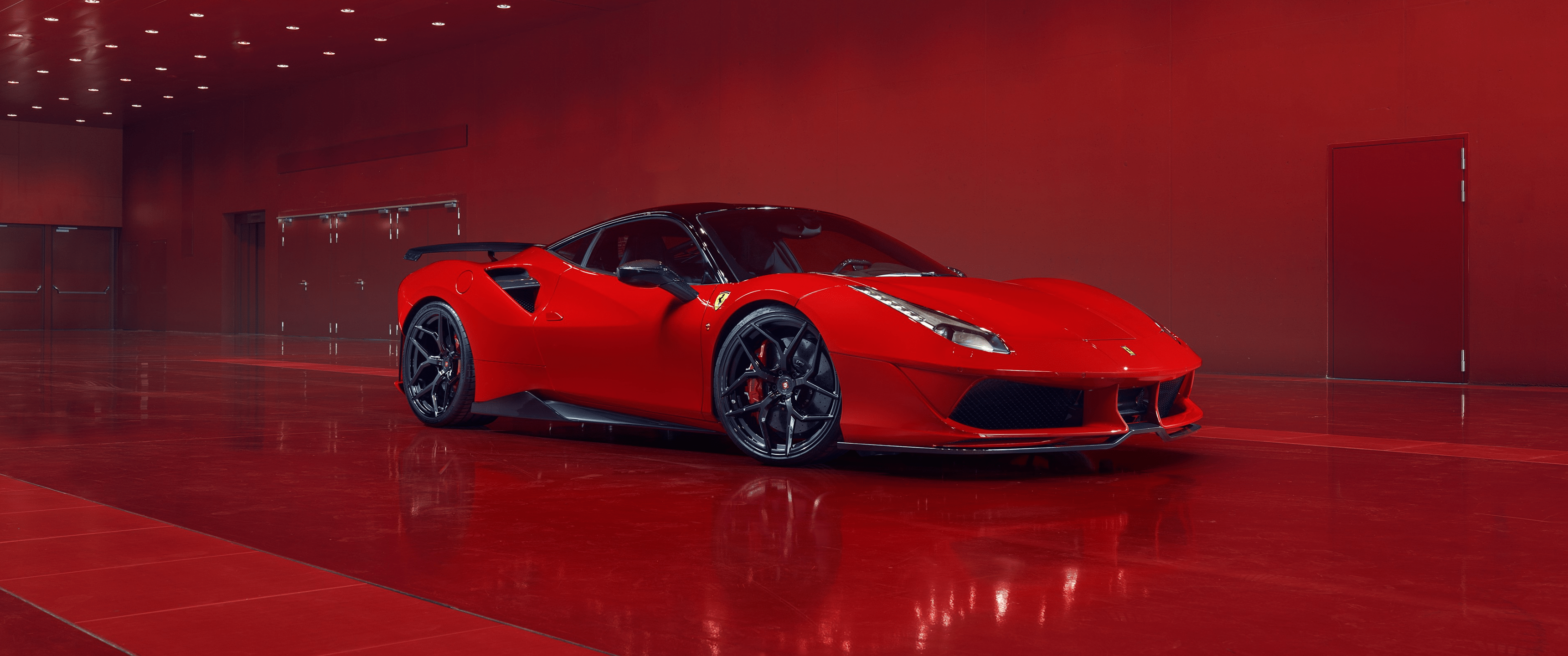 Black Ferrari 4K Wallpaper