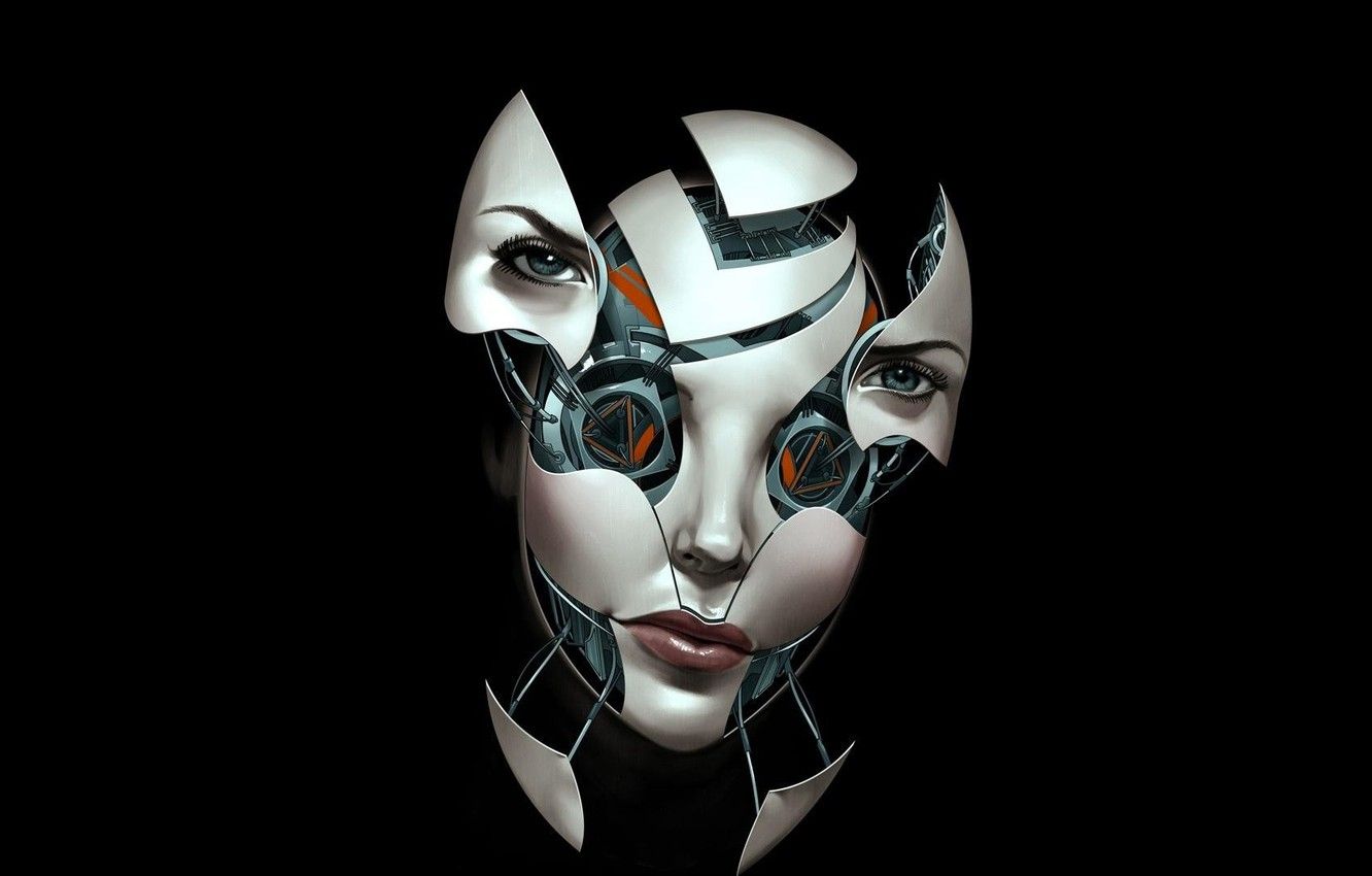 Wallpaper face, robot, mask, cyborg image for desktop, section разное