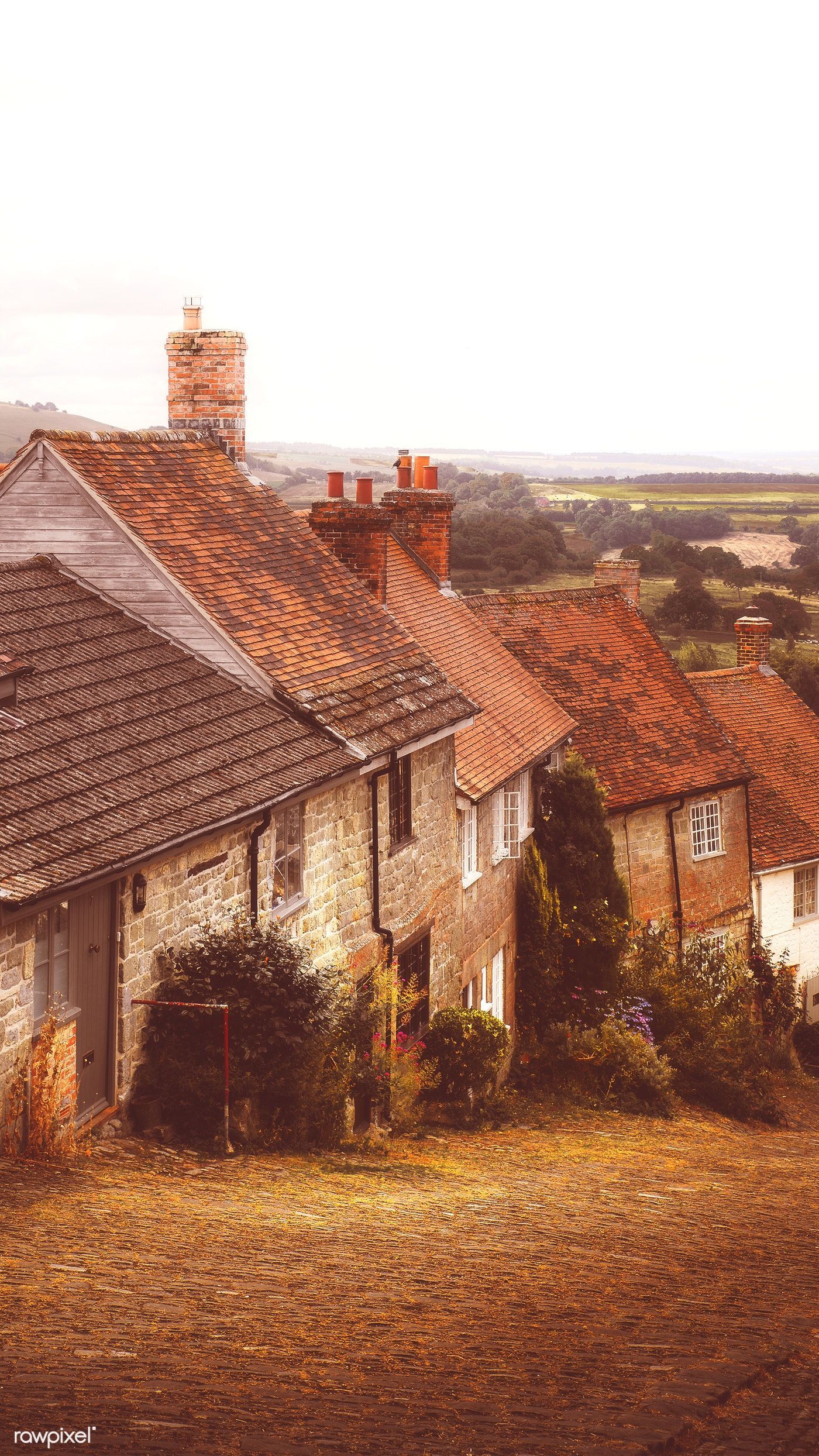 Download premium image of Old English village at Shaftesbury town in. English village, England countryside, Countryside wallpaper