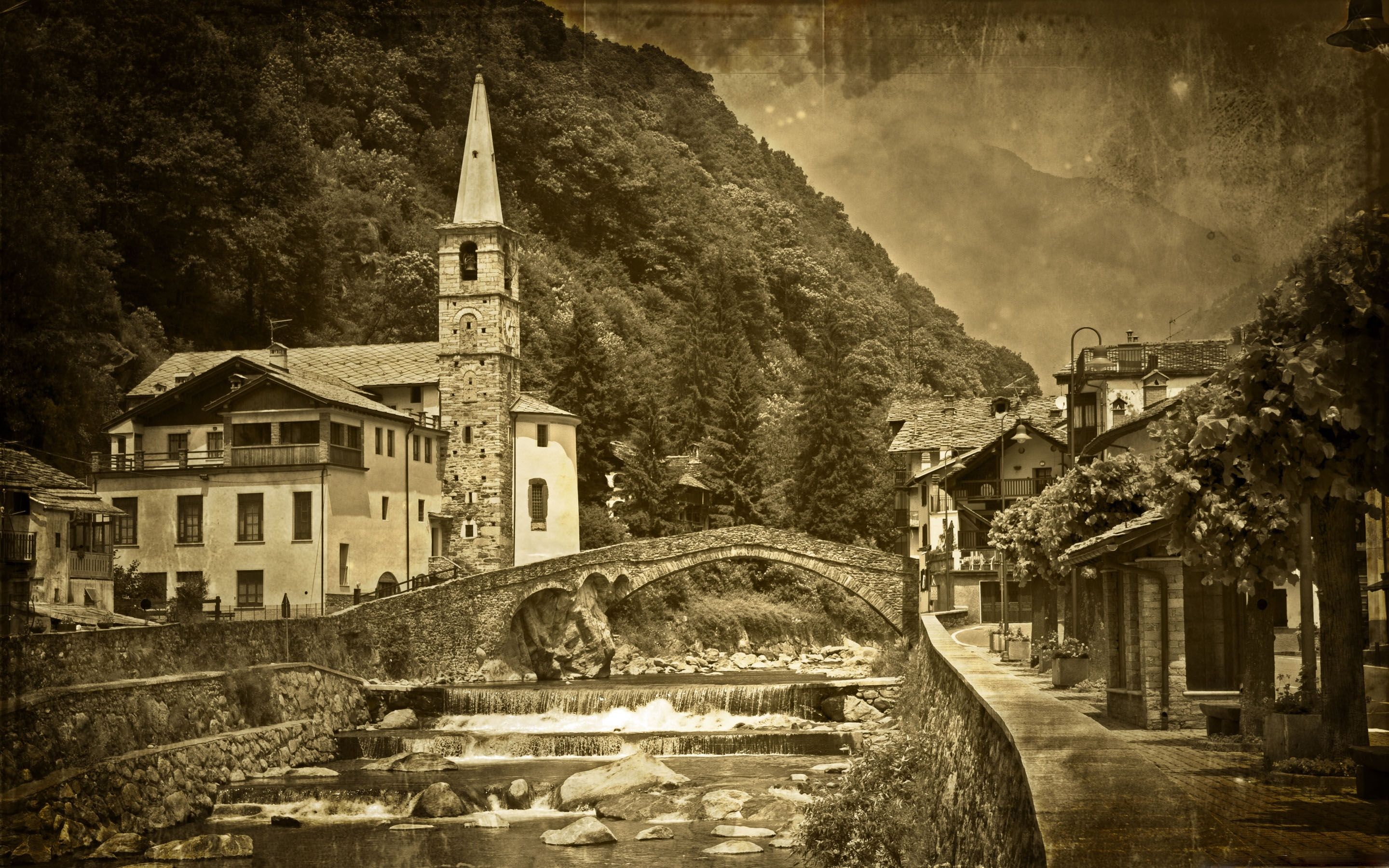 Old Mountain Village Europe MacBook Air Wallpaper Download