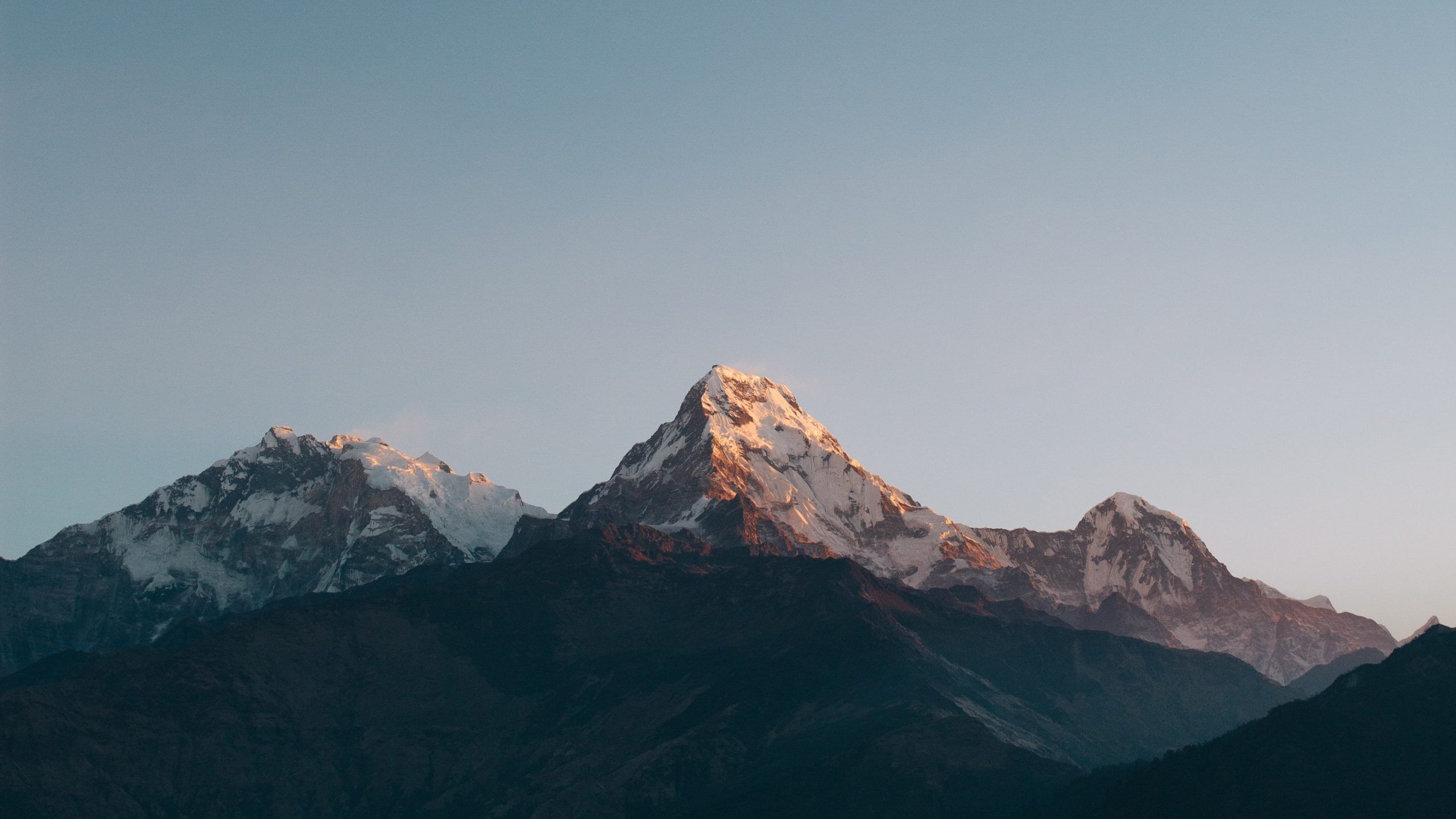 Sunrise Wallpaper, Annapurna Massif, Himalayas, Minimal, Mountains, 4K