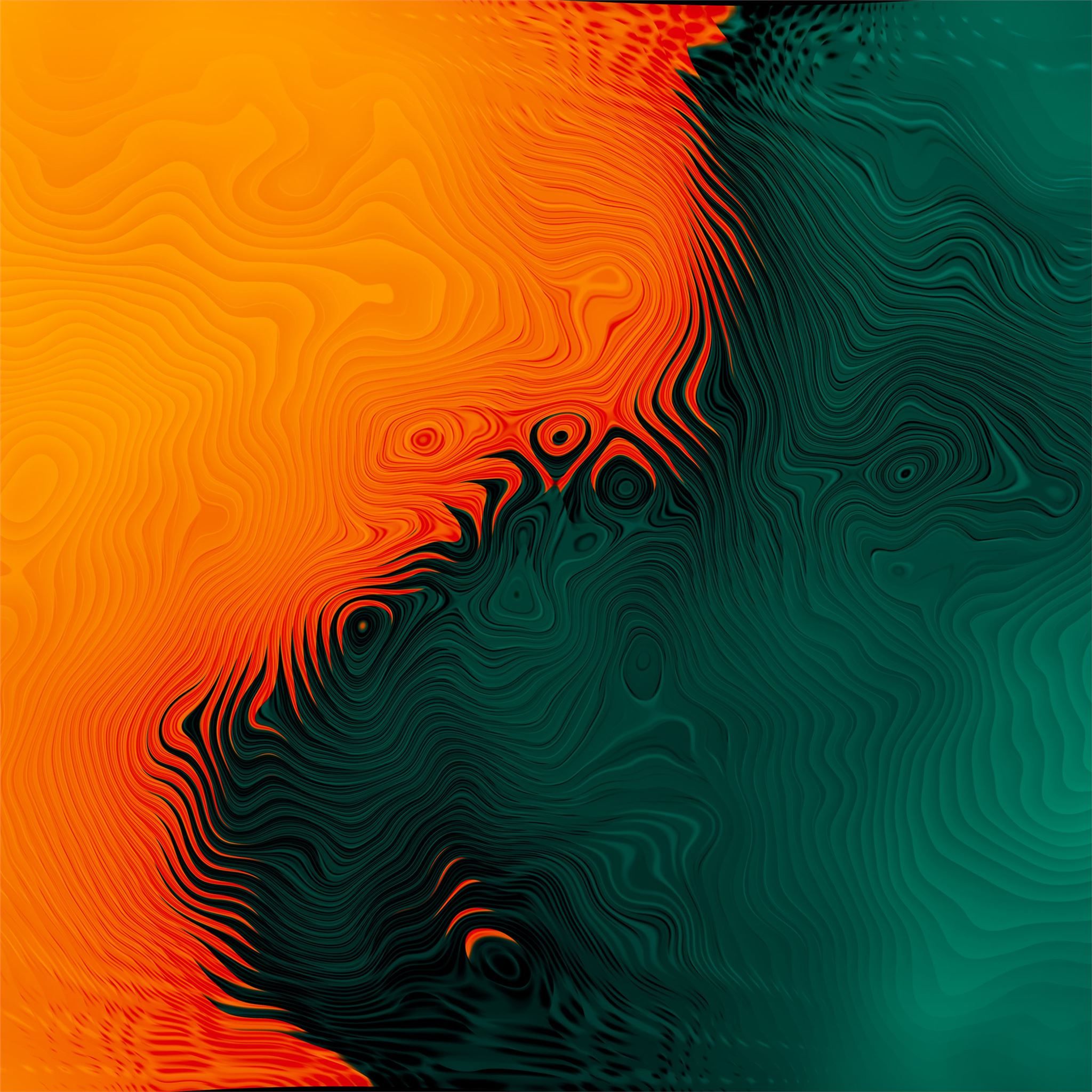 orange green abstract 4k iPad Air Wallpaper Free Download